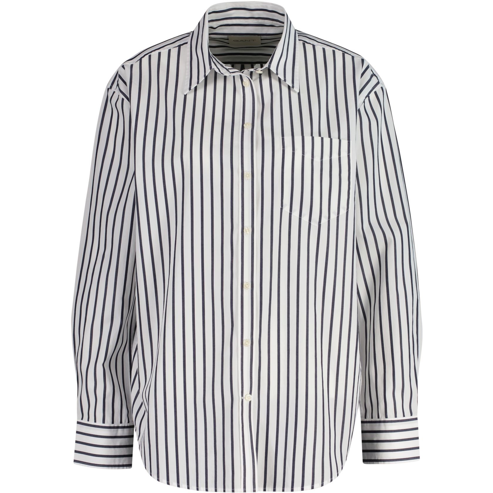 GANT Marškiniai ilgomis rankovėmis moterims, Mėlyna, reg classic poplin striped 1