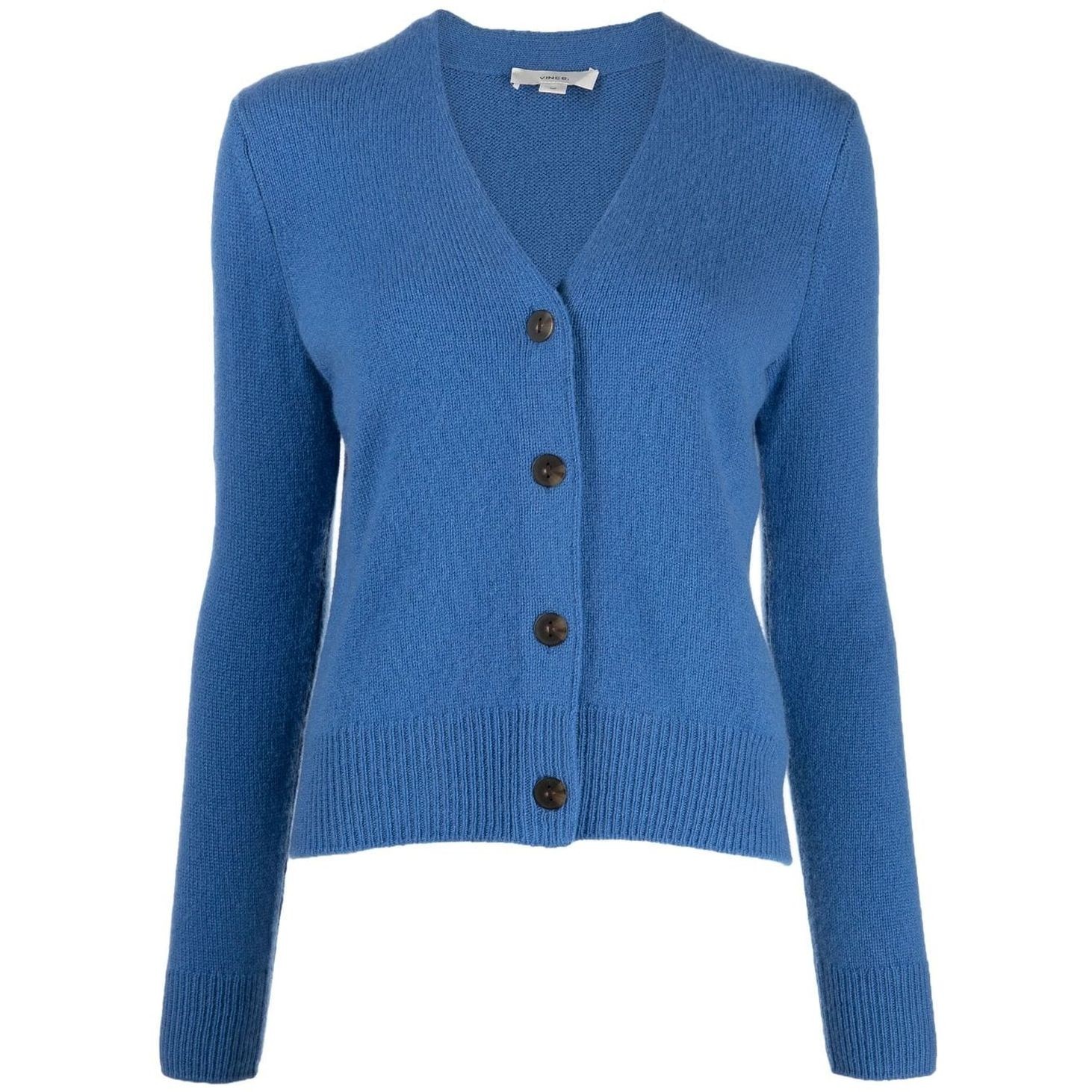 VINCE Kardiganas moterims, Mėlyna, Flat placket cardigan 1