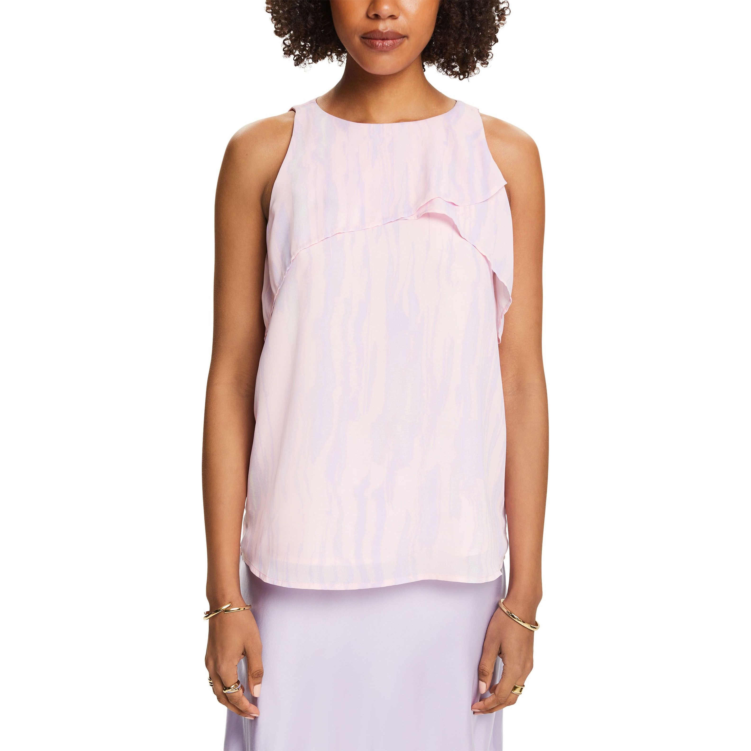 ESPRIT Palaidinės moterims, Rožinė, crep chiffo Tops 2