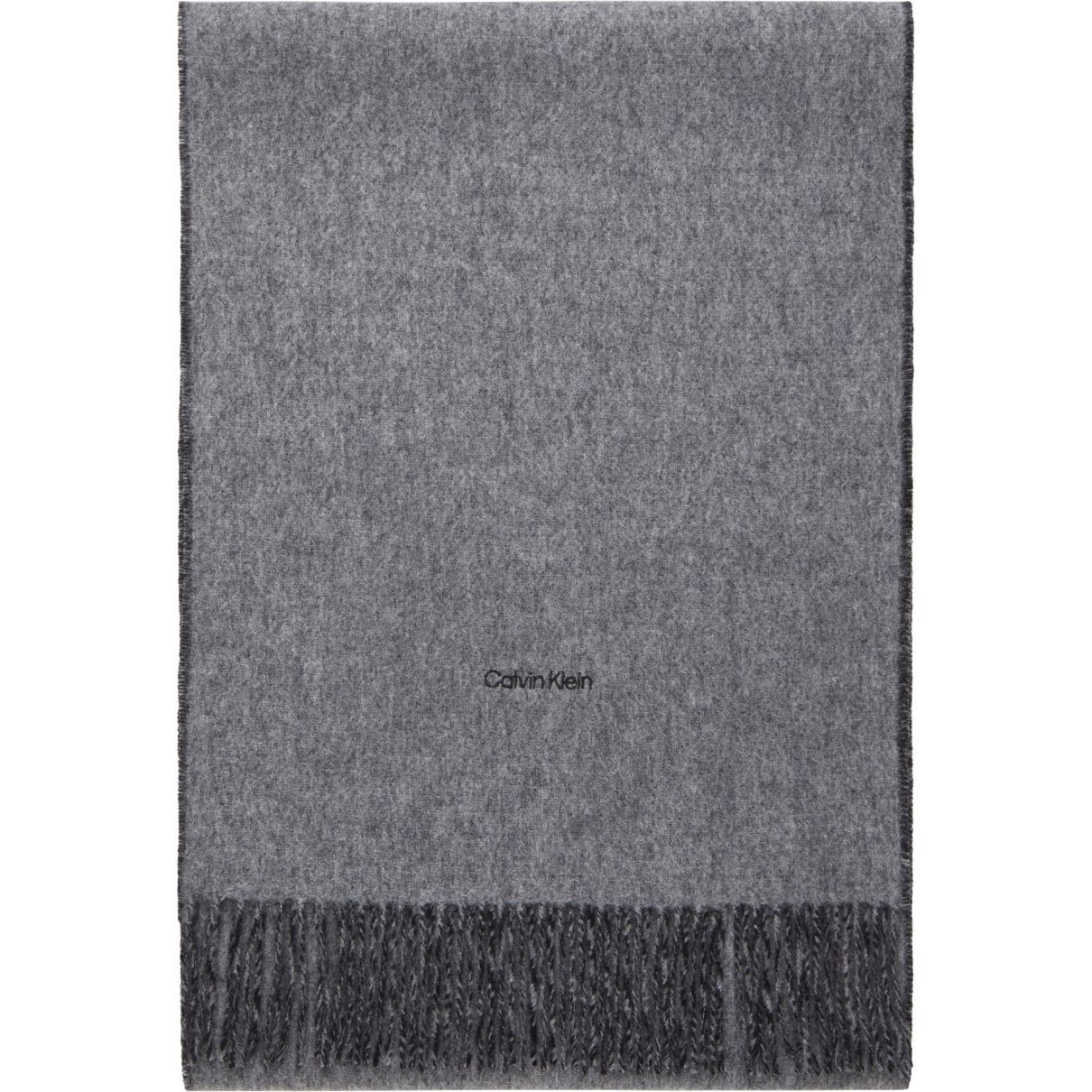 CALVIN KLEIN Šalikas moterims, Juoda, Fringes two tones scarf 40x200 1
