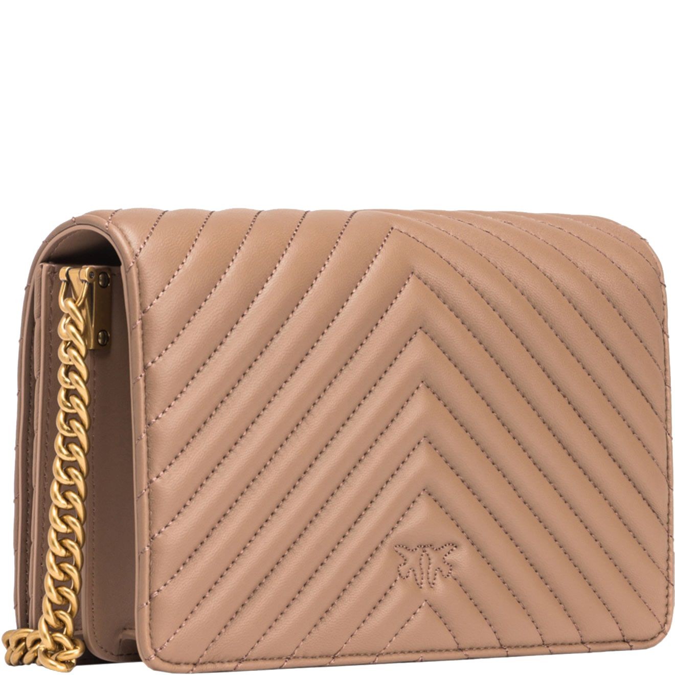 PINKO Rankinė per petį moterims, Ruda, Classic love shoulder bag 2