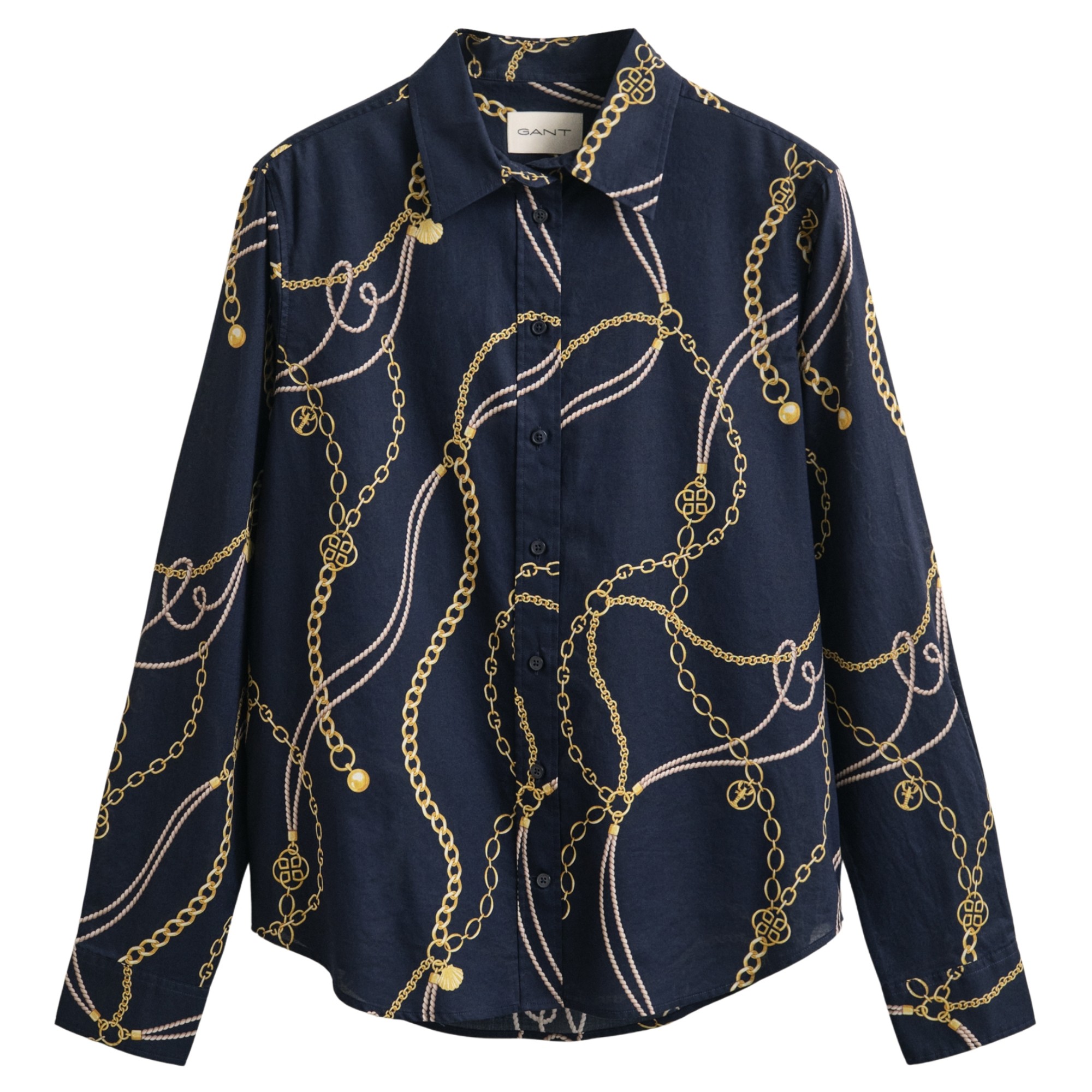 GANT Marškiniai trump. rankovėmis moterims, Mėlyna, 4300625-433 Shirts sho