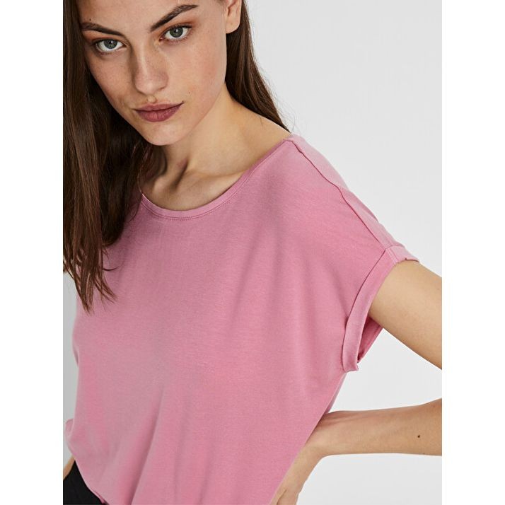 VERO MODA Marškinėliai moterims, Rožinė, VMAVA PLAIN SS T 4
