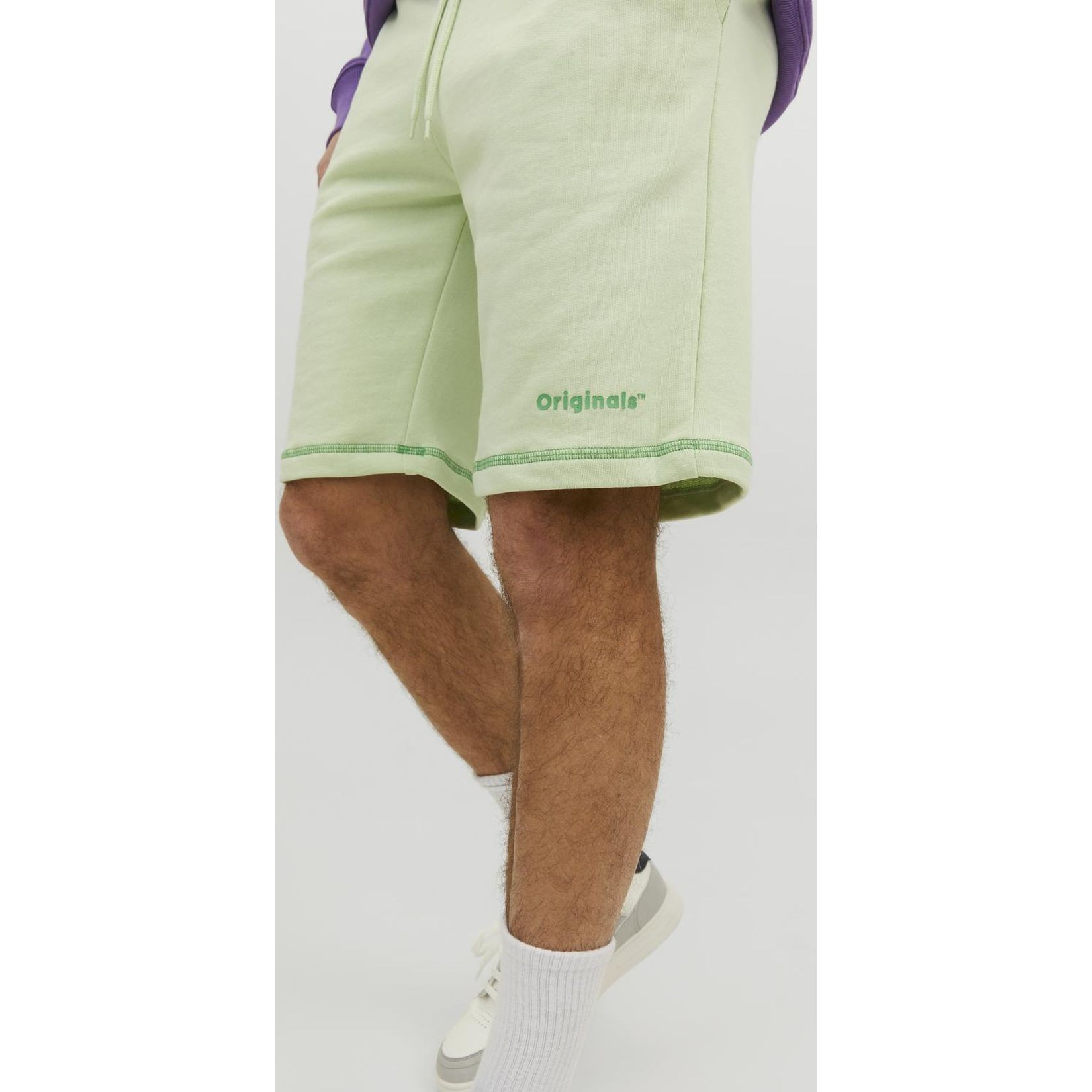 JACK & JONES Šortai vyrams, Žalia, JPSTFADED SWEAT 3