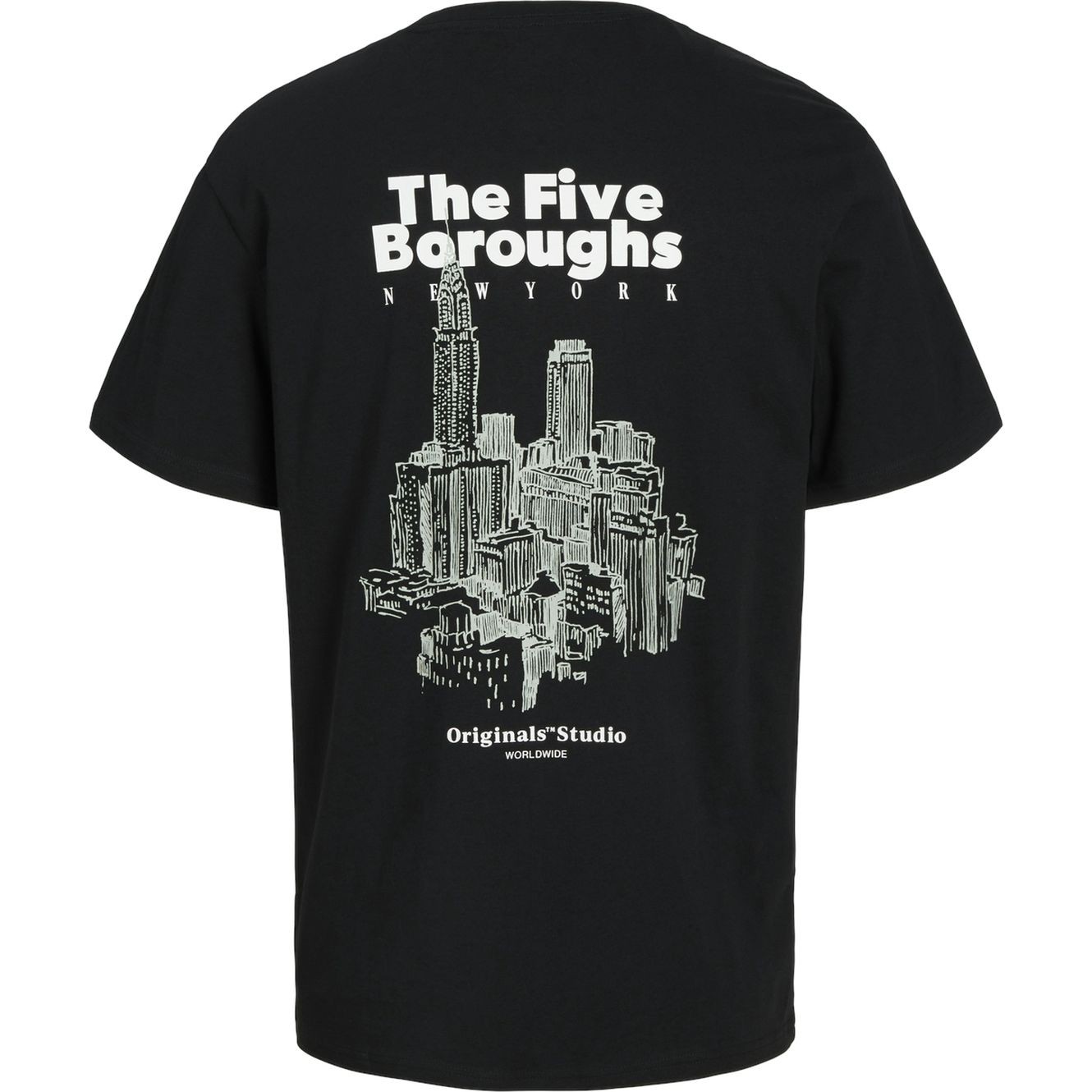 JACK & JONES Marškinėliai vyrams, Juoda, Bronx square tee 1