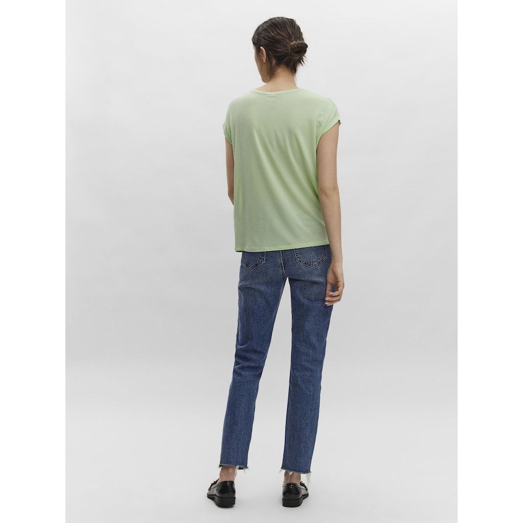 VERO MODA Marškinėliai moterims, Žalia, VMAVA SS V-NECK 3