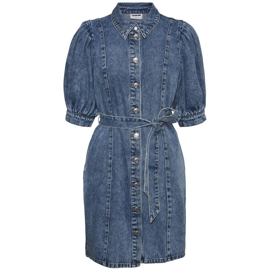 NOISY MAY Mini suknelė moterims, Mėlyna, NMFREYA S/S DNM BELT 1