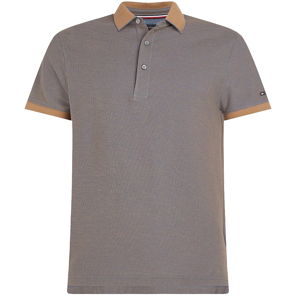 TOMMY HILFIGER Polo marškiniai trumpos rank. vyrams, Mėlyna, Honeycomb slim polo 1