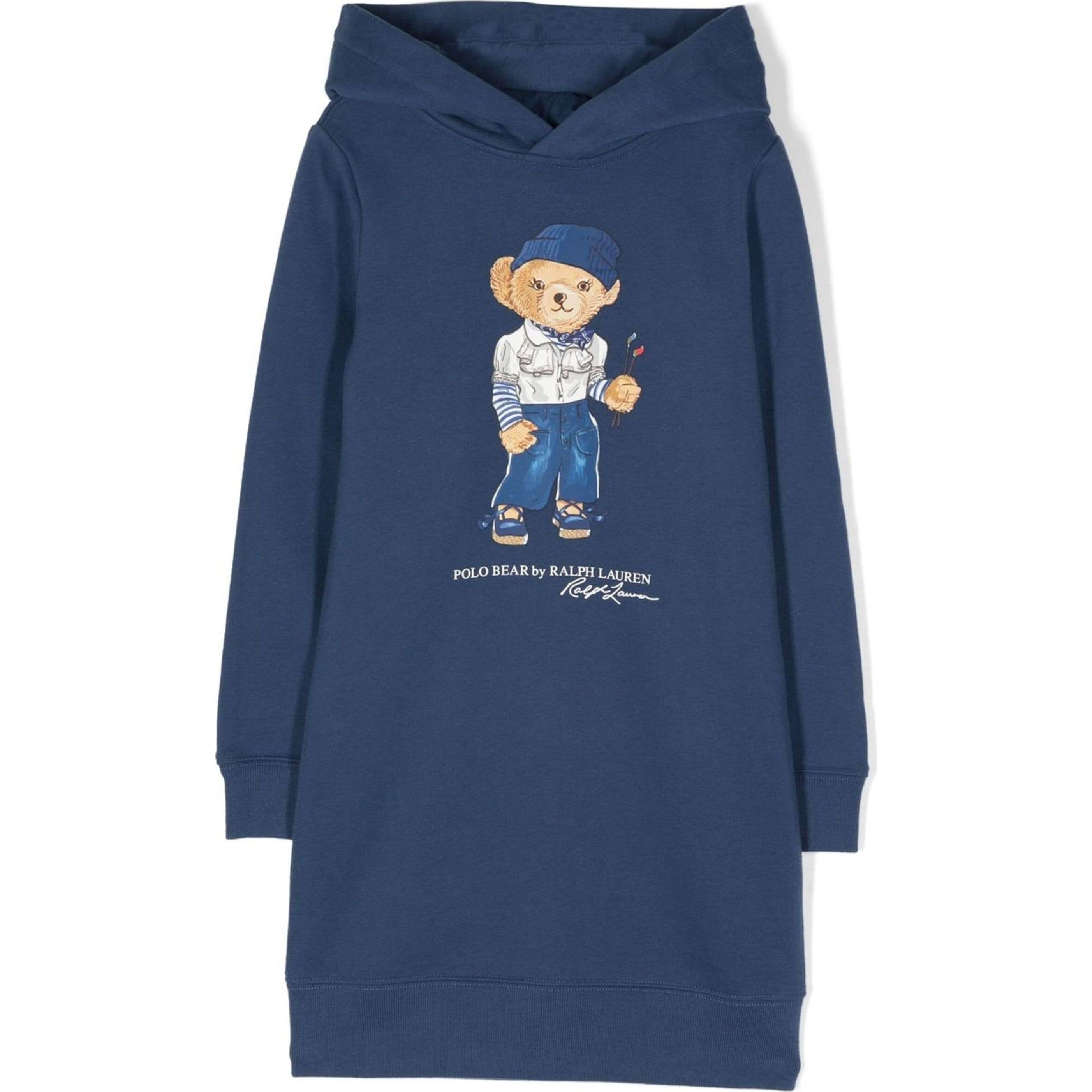 RALPH LAUREN KIDS Midi suknelė mergaitėms, Mėlyna, Bear day dress (7-16) 1