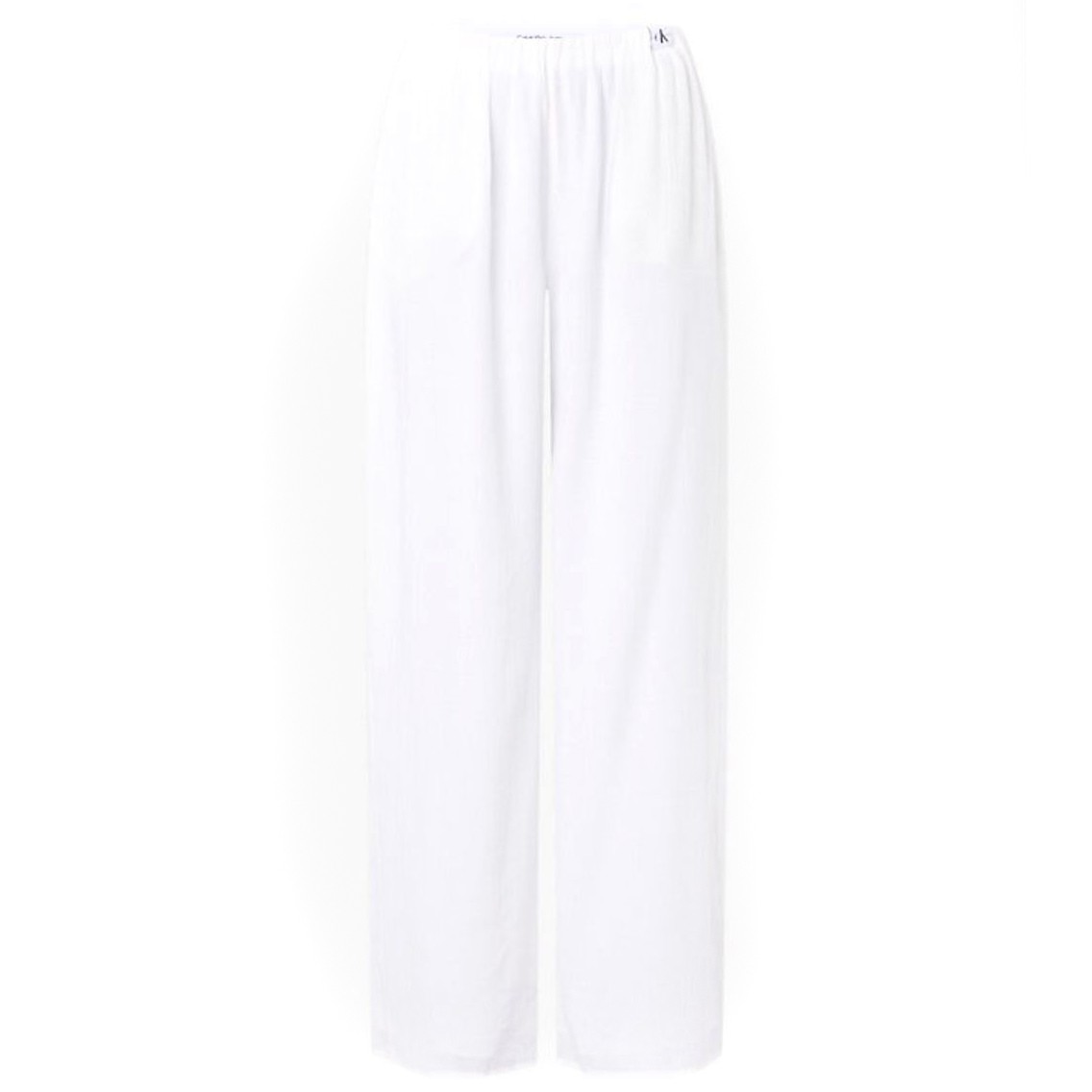 CALVIN KLEIN JEANS Laisvalaikio kelnės moterims, Balta, Crinkle long straight pants 1