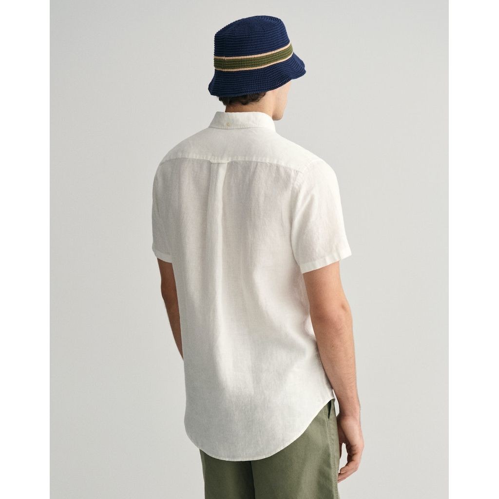 GANT Marškiniai vyrams, Balta, REG LINEN SS SHIRT 3
