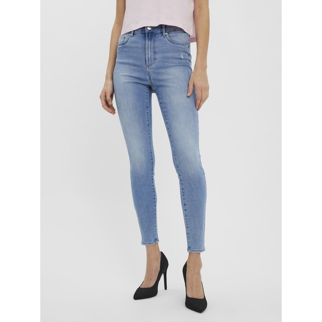 VERO MODA Aptempti džinsai moterims, Mėlyna, VMSOPHIA HR SKINNY J 3