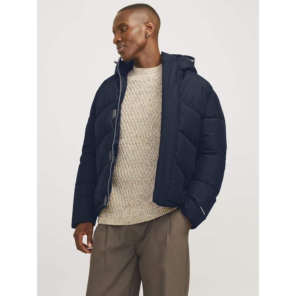 JACK & JONES Pūkinė striukė vyrams, Mėlyna, World puffer jacket 4
