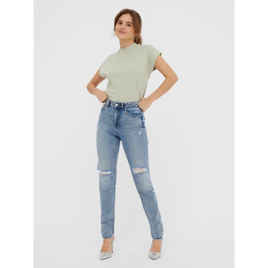 VERO MODA Striukė moterims, Mėlyna, VMJOANA HR MOM JEANS 5