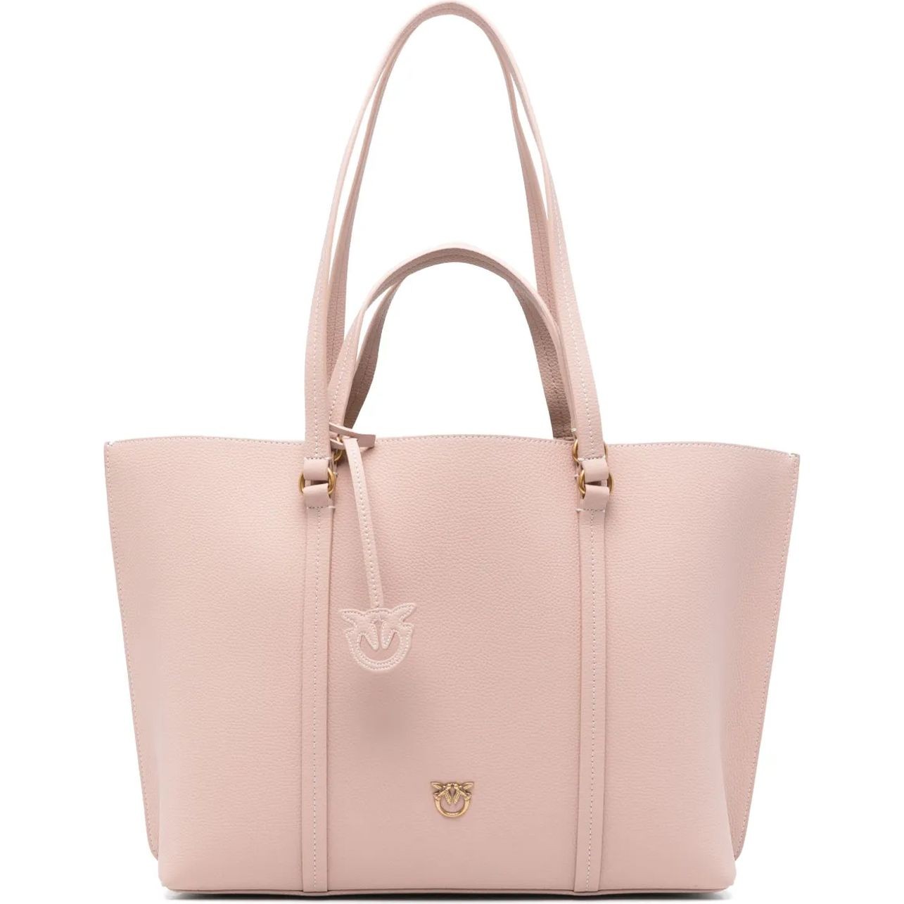 PINKO Pirkinių krepšys moterims, Rožinė, Large love-birds tote bag 1