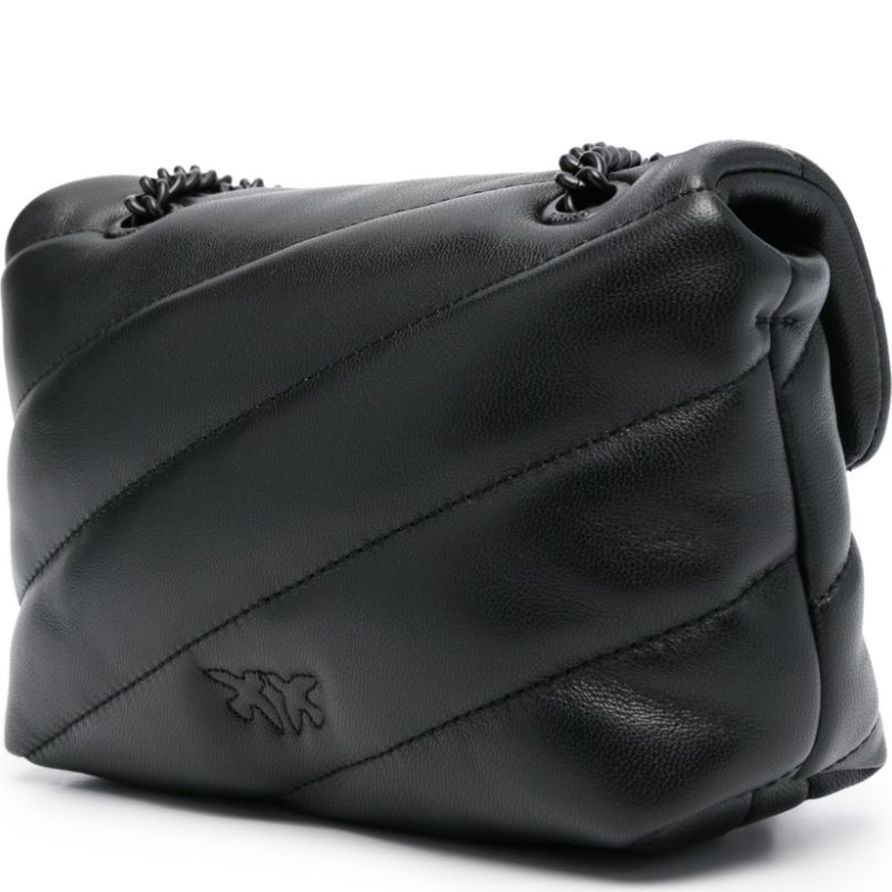 PINKO Rankinė per petį moterims, Juoda, Love puff crossbody bag 2