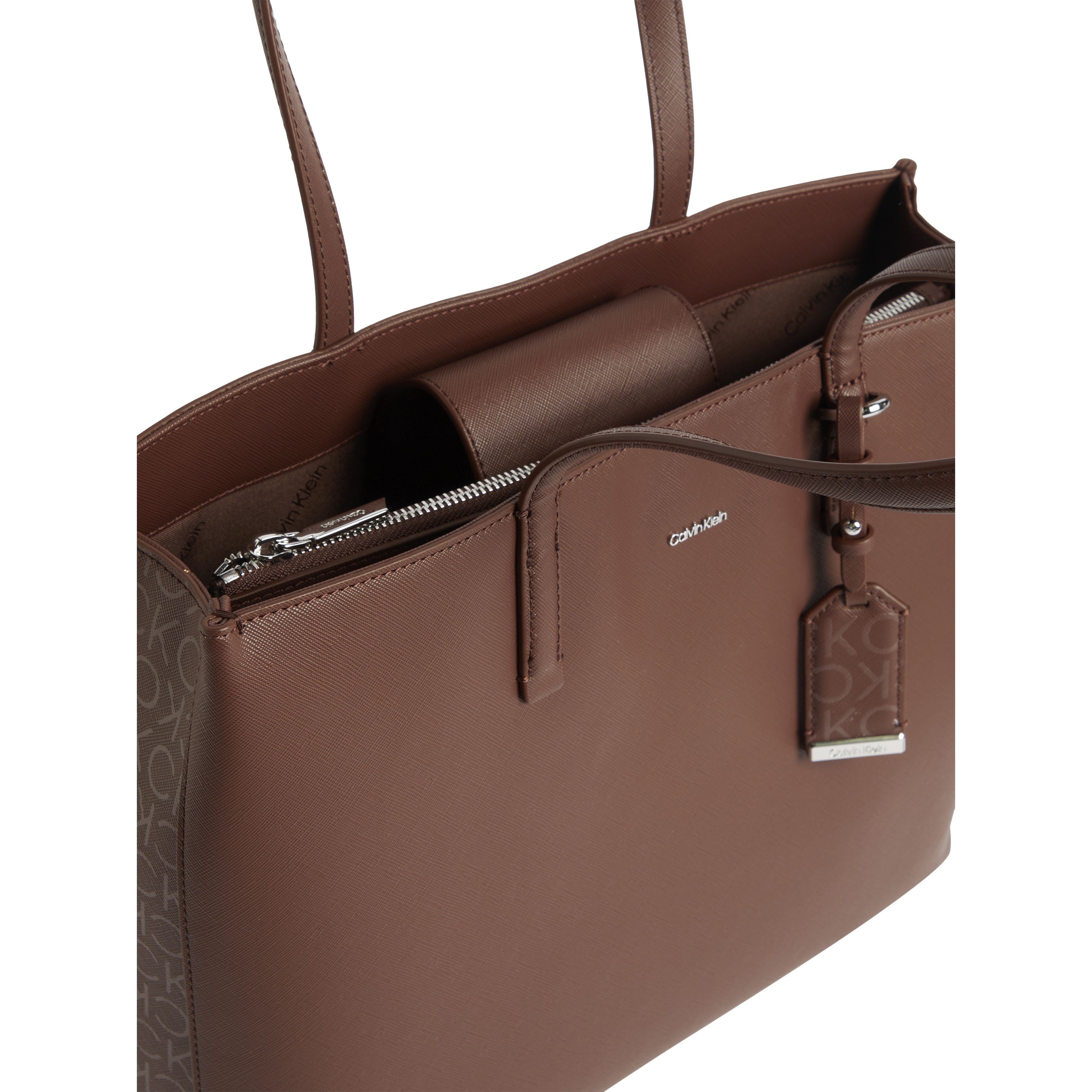 CALVIN KLEIN Pirkinių krepšys moterims, Ruda, Must medium shopper 3