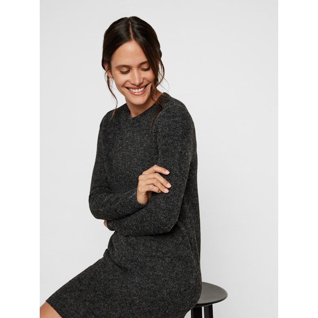 VERO MODA Mini suknelė moterims, Juoda, VMDOFFY LS O-NECK DR 3