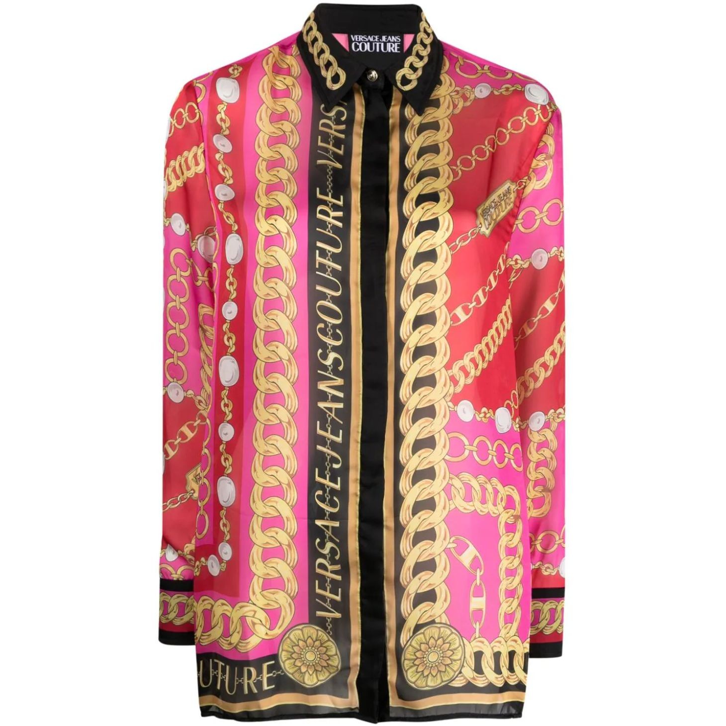 VERSACE JEANS CUTURE Marškiniai ilgomis rankovėmis moterims, Marga, Chain couture shirt 1
