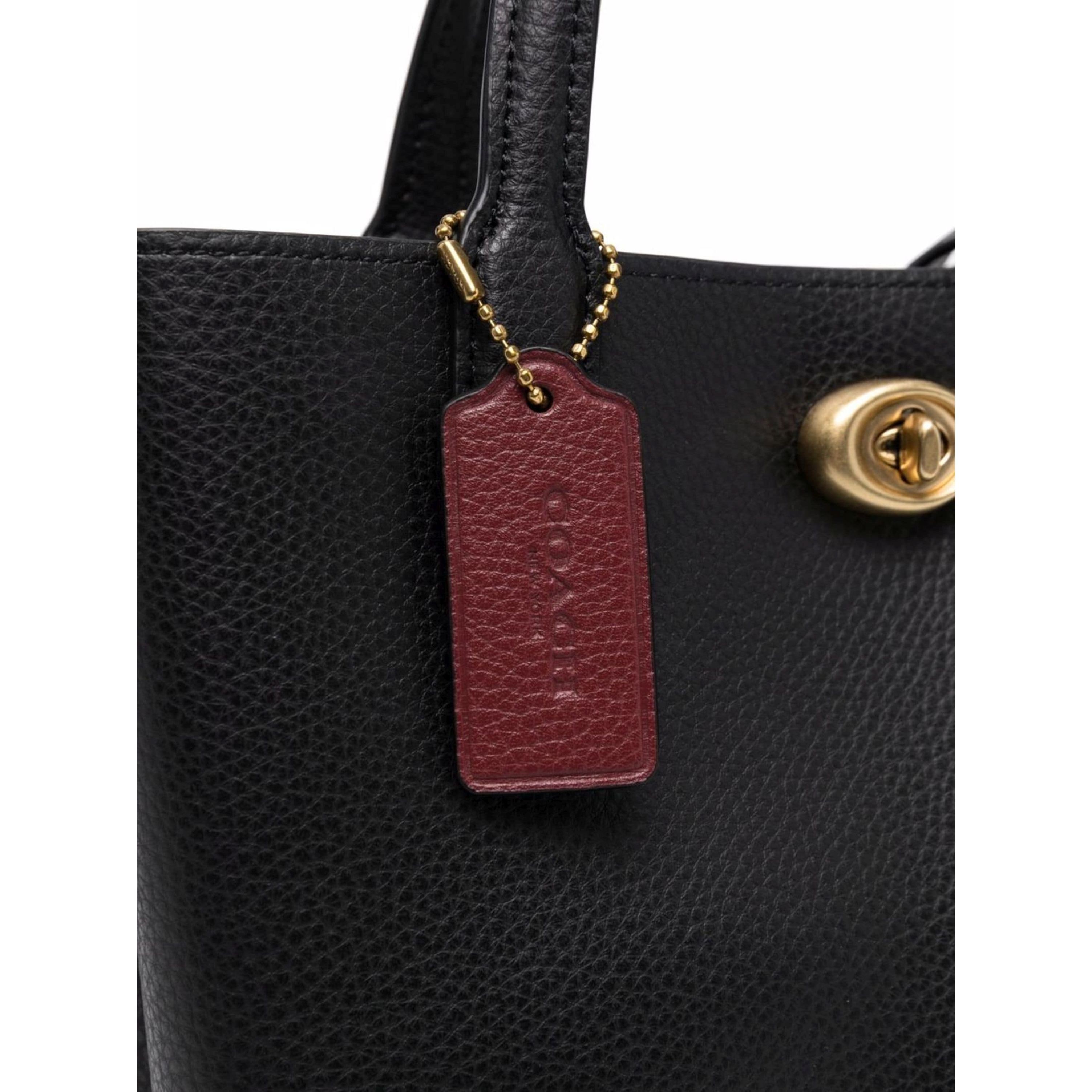 COACH Pirkinių krepšys moterims, Juoda, Leather willow tote 3