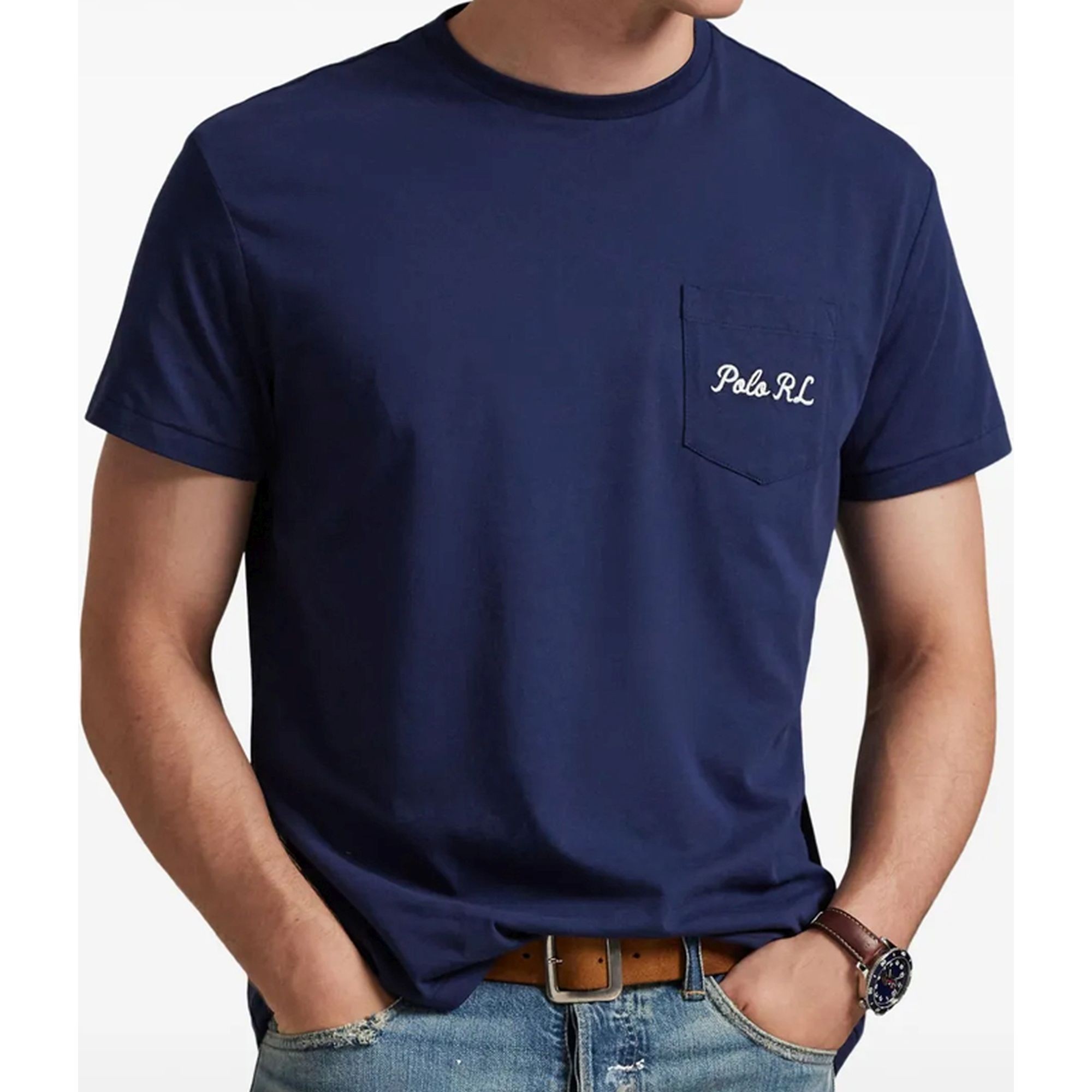 POLO RALPH LAUREN Marškinėliai trump. rankovėmis vyrams, Mėlyna, Knit-t-shirt 2