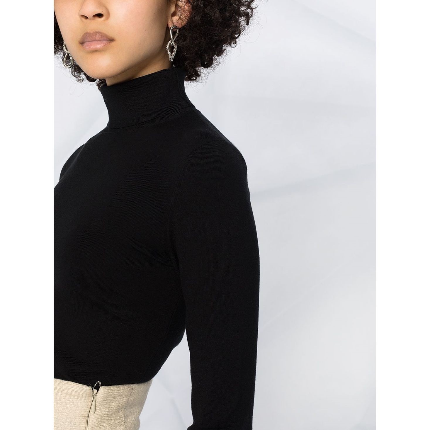 JOSEPH Megztinis moterims, Juoda, Turtle neck sweater 2