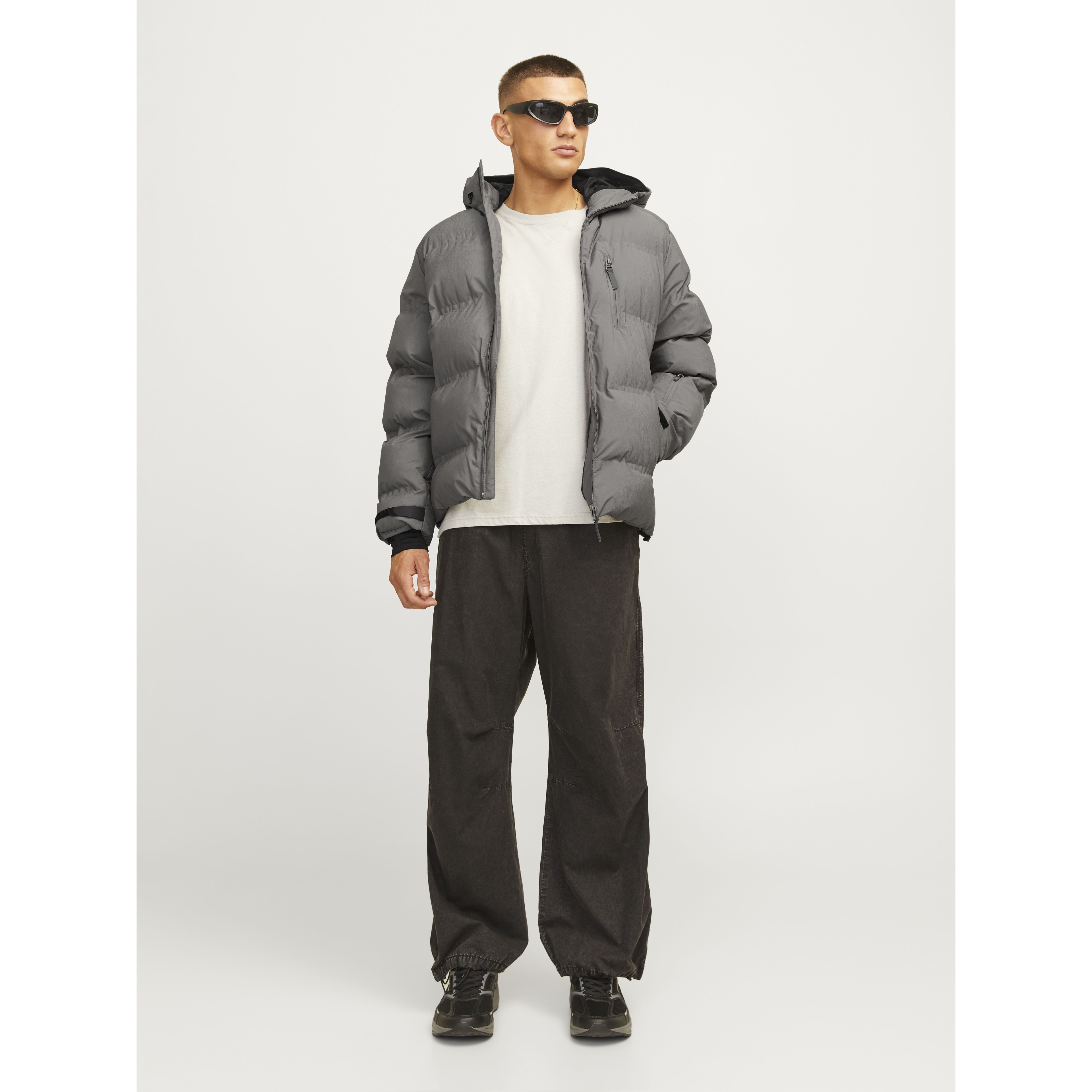 JACK & JONES Pūkinė striukė vyrams, Žalia, Sweep puffer 4