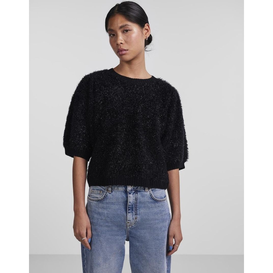 PIECES Megzta palaidinė moterims, Juoda, Fee o-neck knit 6