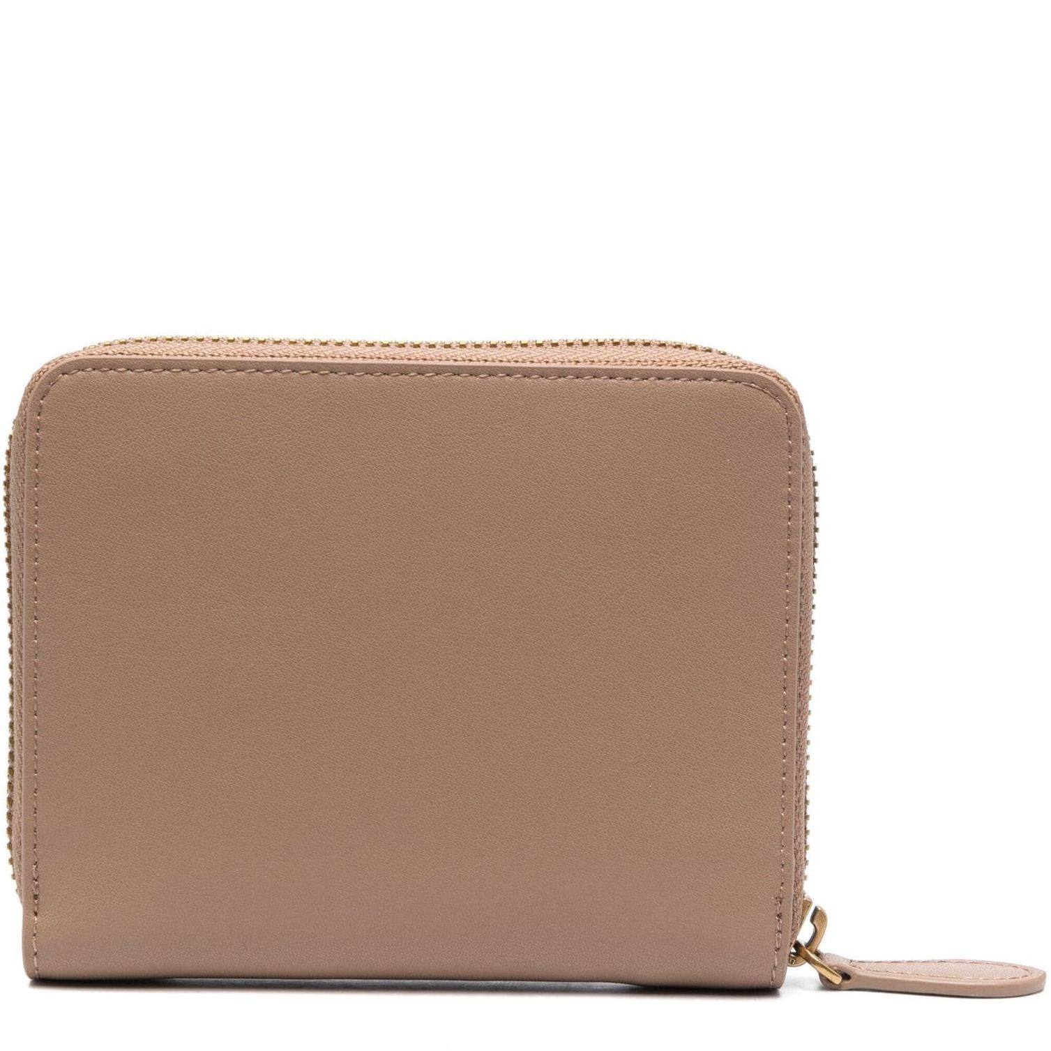 PINKO Piniginė moterims, Ruda, Logo-plaque leather wallet 2