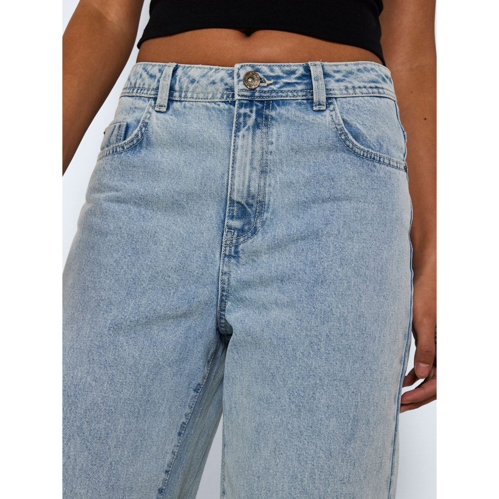 NOISY MAY Tiesūs džinsai moterims, Mėlyna, NMDREW HW WIDE LEG JE 6