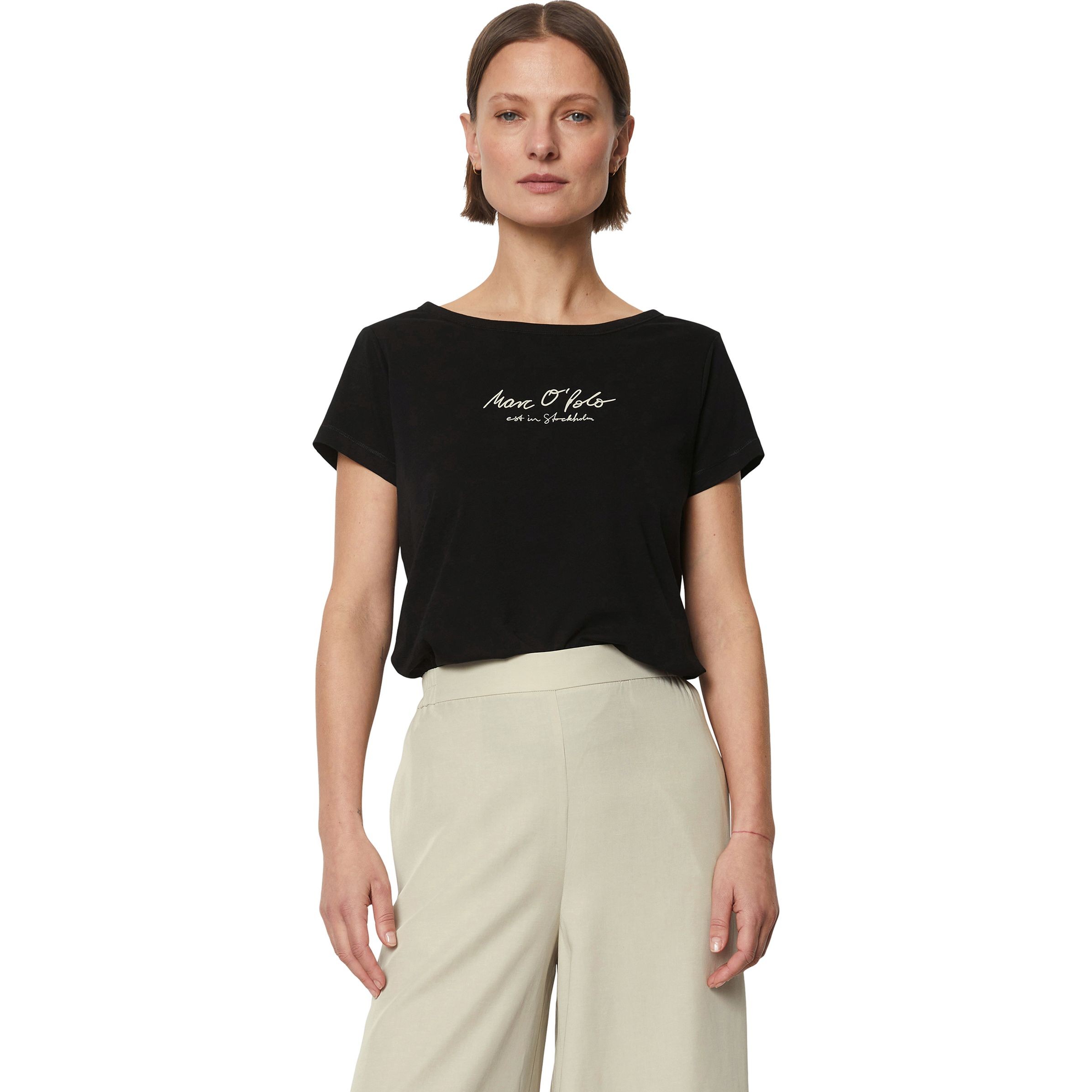 MARC O'POLO Marškinėliai moterims, Juoda 2