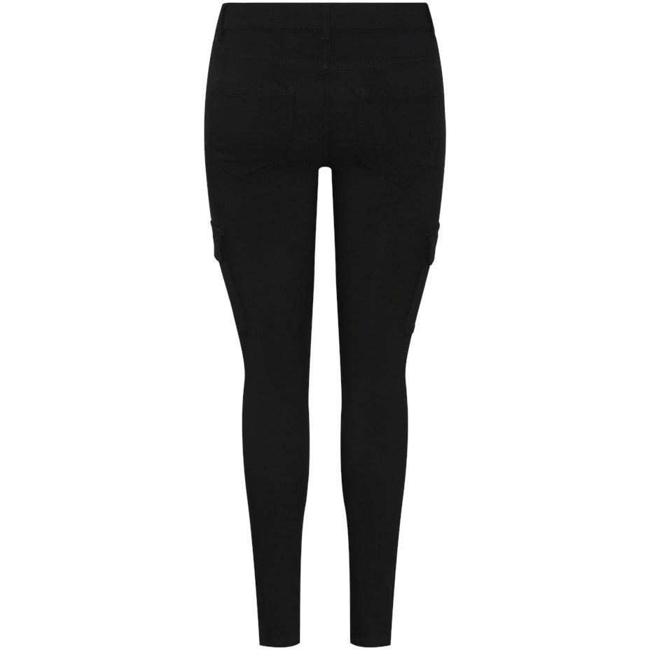 PIECES Kelnės moterims, Juoda, PCSKIN MW SLIM CARGO 2