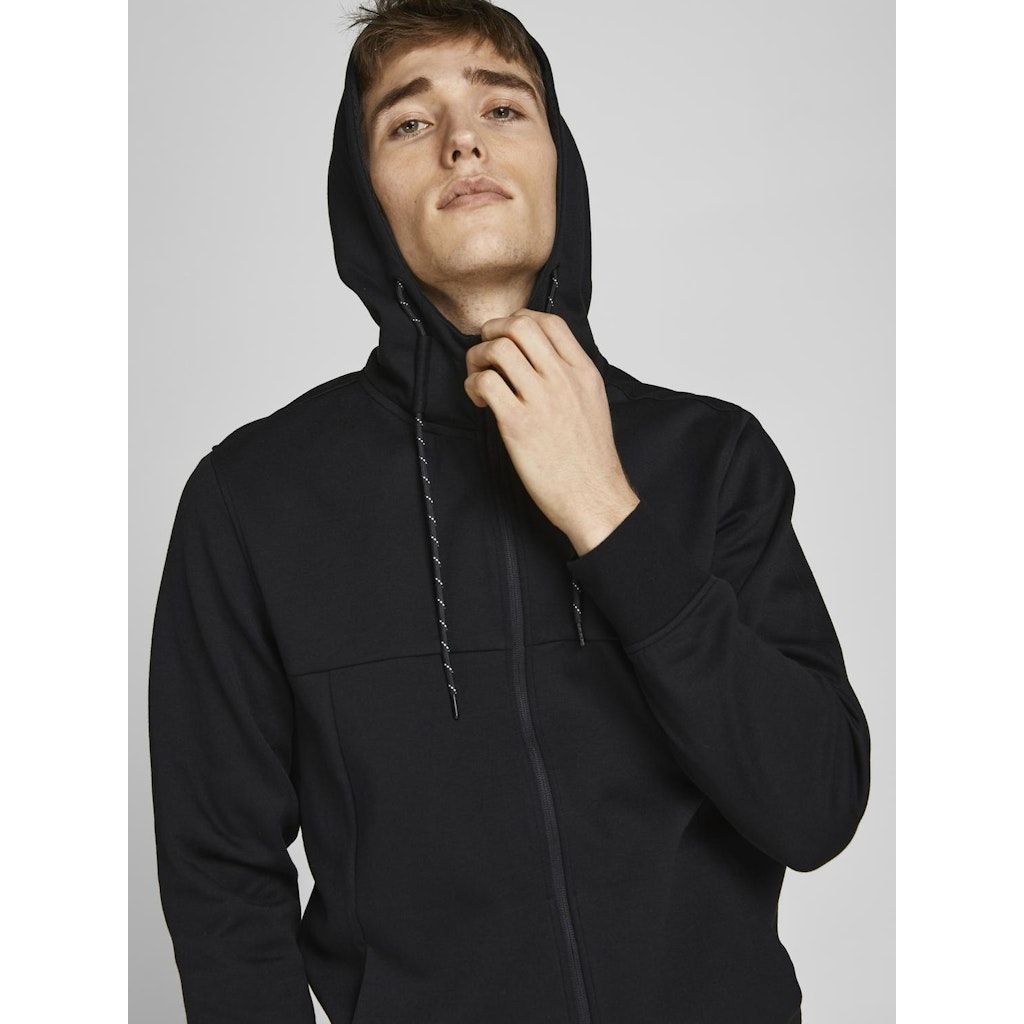 JACK & JONES Džemperis vyrams, Juoda, JCOAIR SWEAT ZIP HOO 4