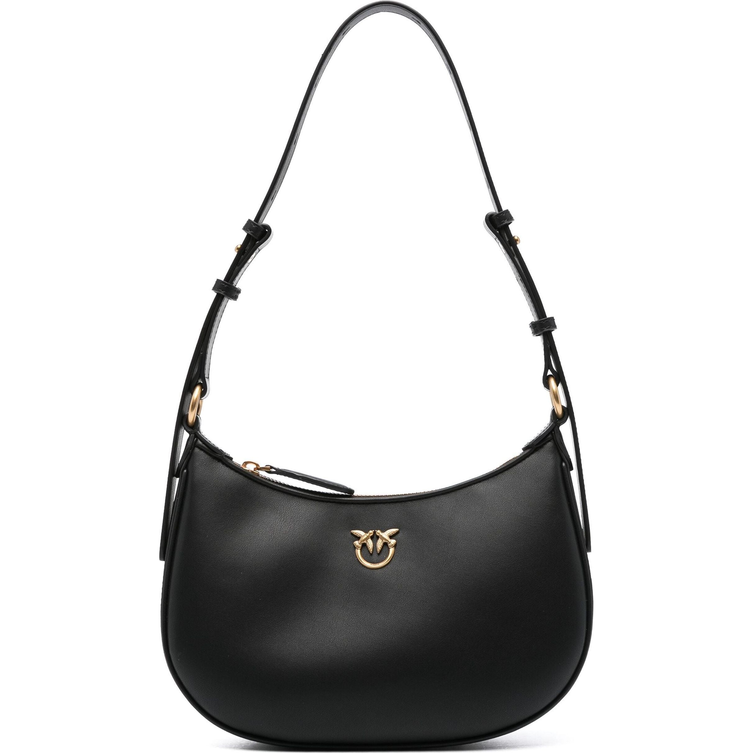 PINKO Rankinė per petį moterims, Juoda, Love birds shoulder bag 1