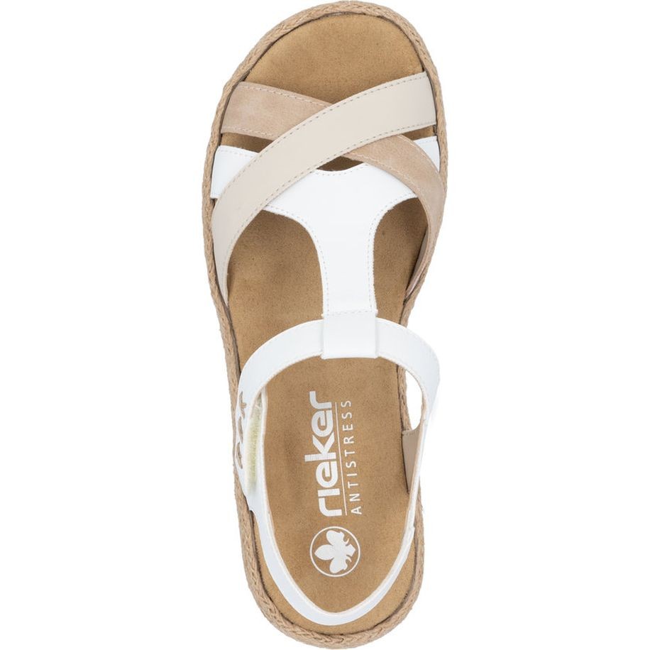 RIEKER Basutės moterims, Balta, Sandals 5