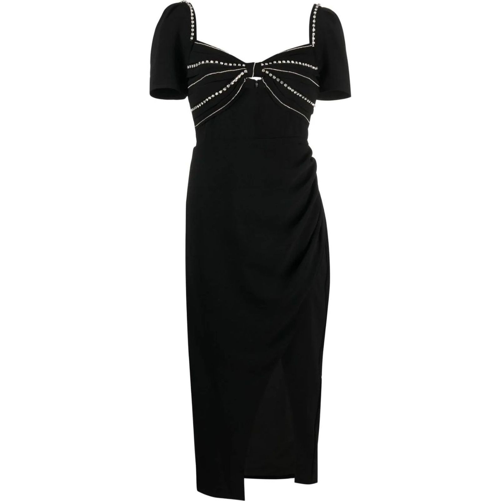 SELF PORTRAIT Midi suknelė moterims, Juoda, Black diamante bust midi dress 1