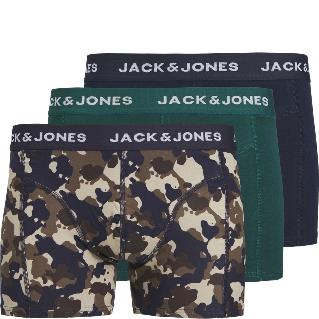 JACK & JONES Ilginti apatiniai vyrams, Marga, Camoflage trunks 3 pack 1
