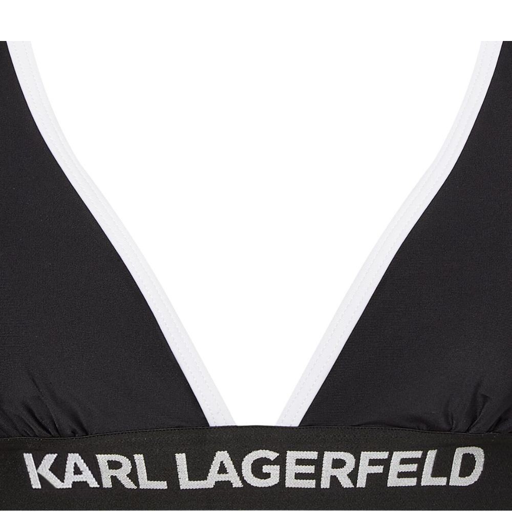 KARL LAGERFELD Viršutinė kostiumėlio dalis moterims, Juoda, Triangle w/ logo elastic 2