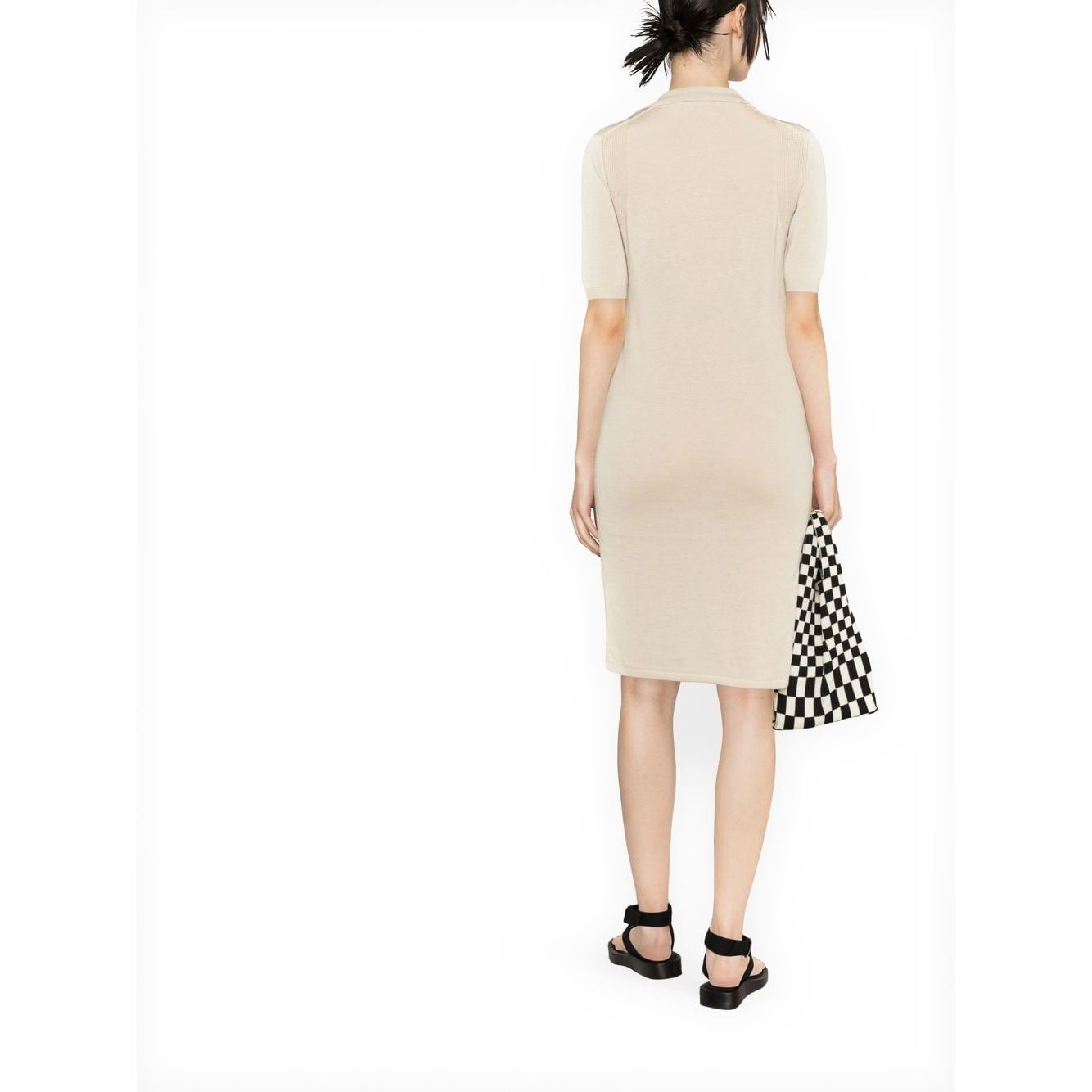 CALVIN KLEIN Midi suknelė moterims, Smėlio, Lyocell blend polo dress 3