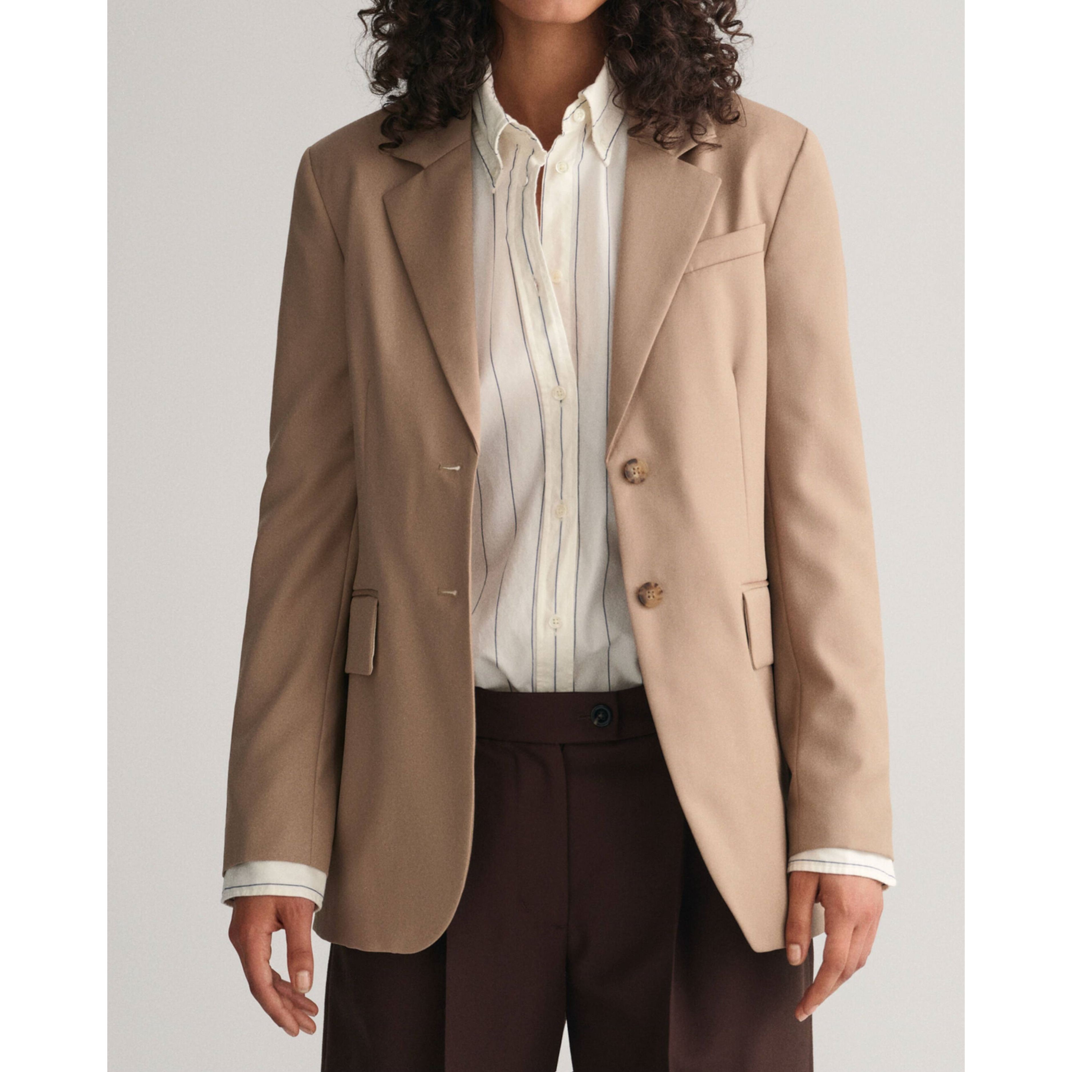 GANT Švarkas moterims, Žalia, REG WOOL BLAZER 2