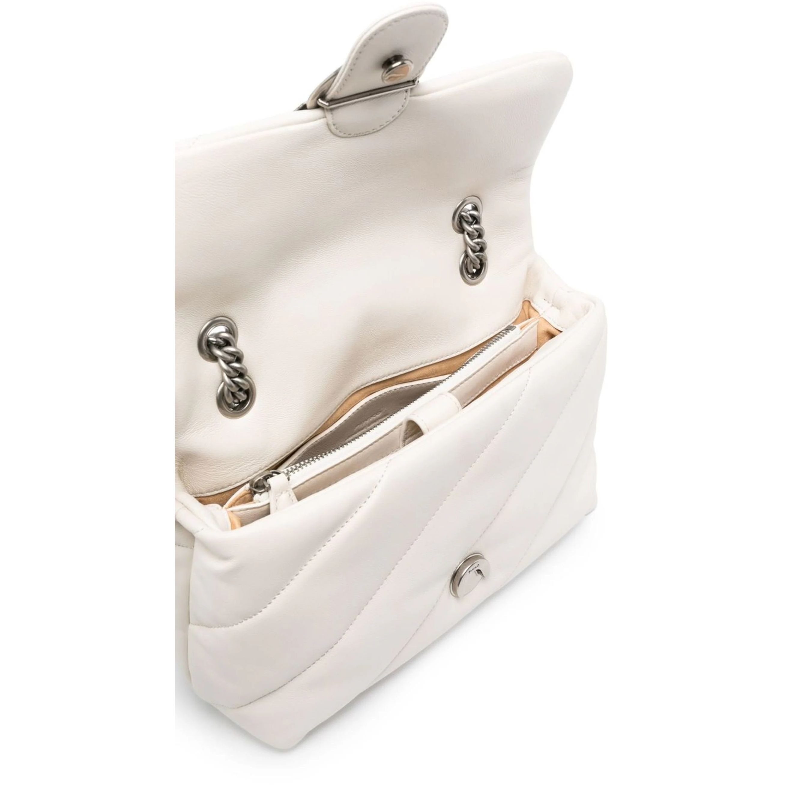 PINKO Rankinė per petį moterims, Balta, Love puff shoulder bag 4