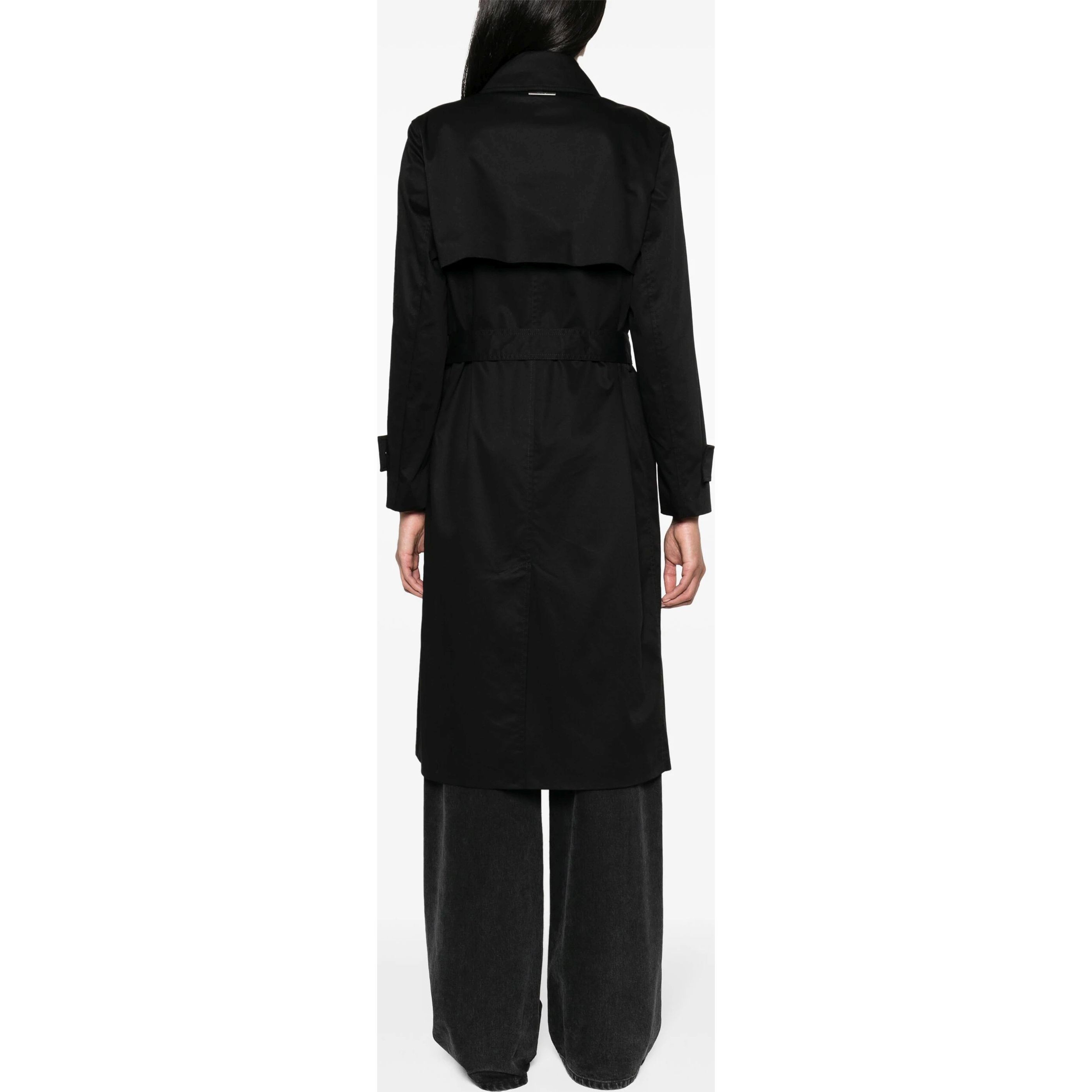 CALVIN KLEIN Paltas moterims, Juoda, Trench coat 3