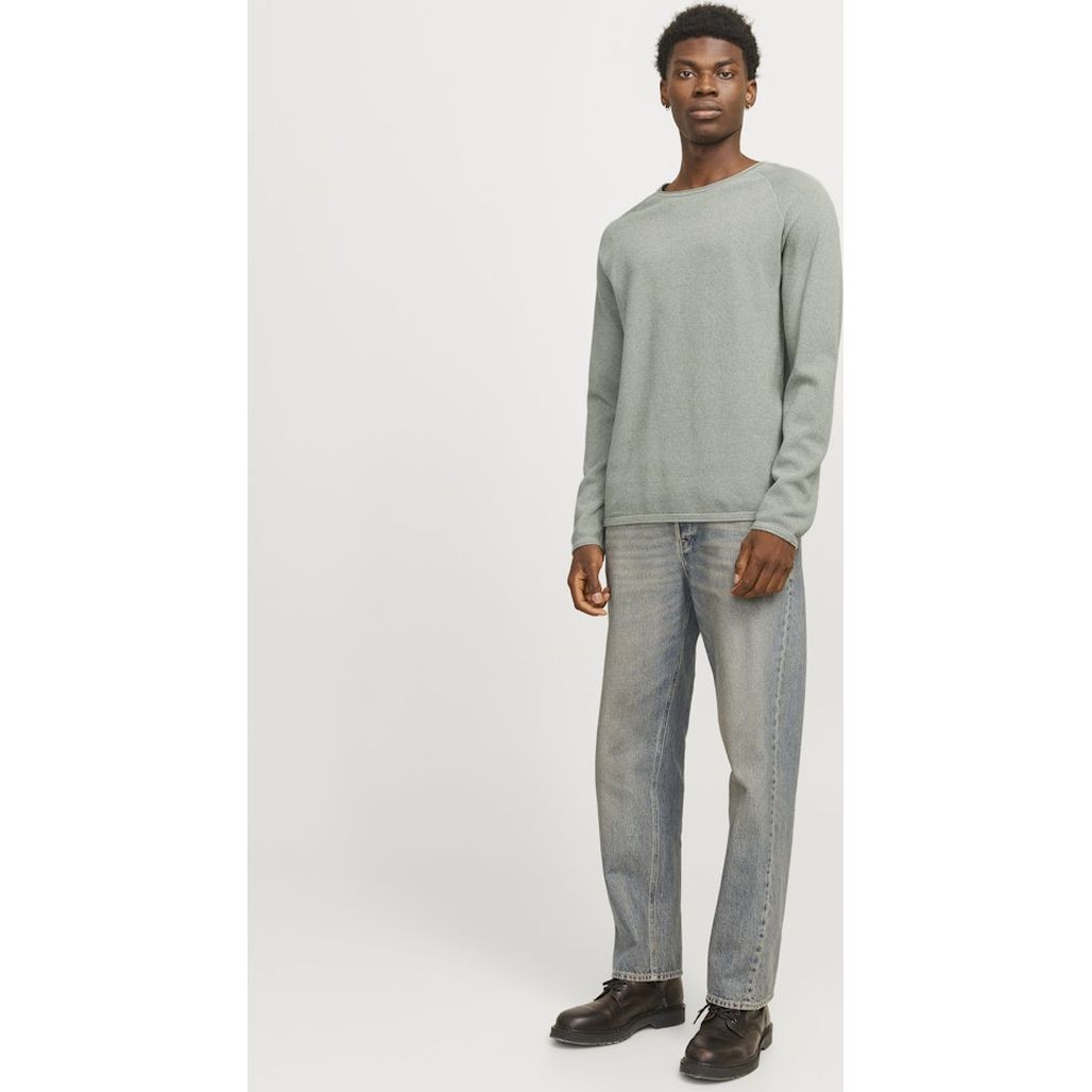JACK & JONES Megztinis vyrams, Žalia, Ehill knit crew neck 4