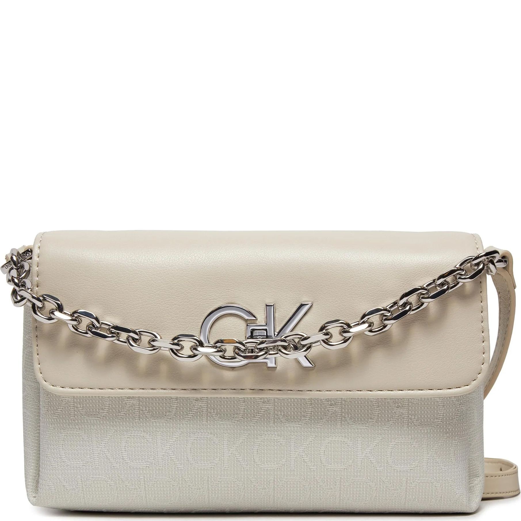 CALVIN KLEIN Rankinė per petį moterims, Smėlio, Re-lock mini crossbody bag 1