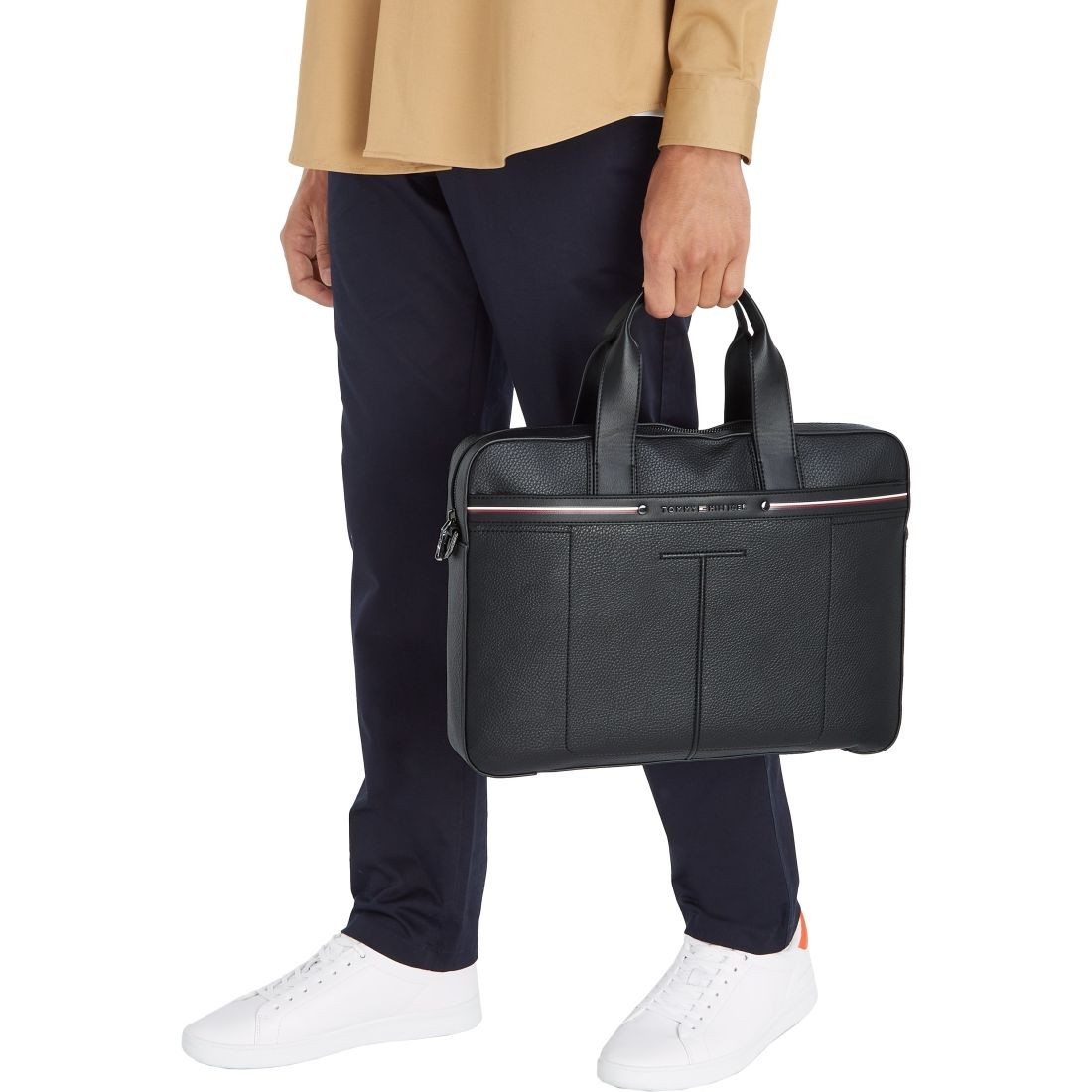 TOMMY HILFIGER Dėklas kompiuteriui vyrams, Juoda, Central slim computer bag 3