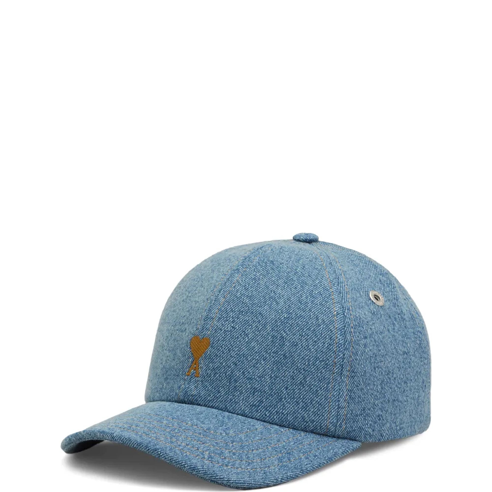 AMI PARIS Kepurė, Mėlyna, Ami de coeur embroidery cap 2