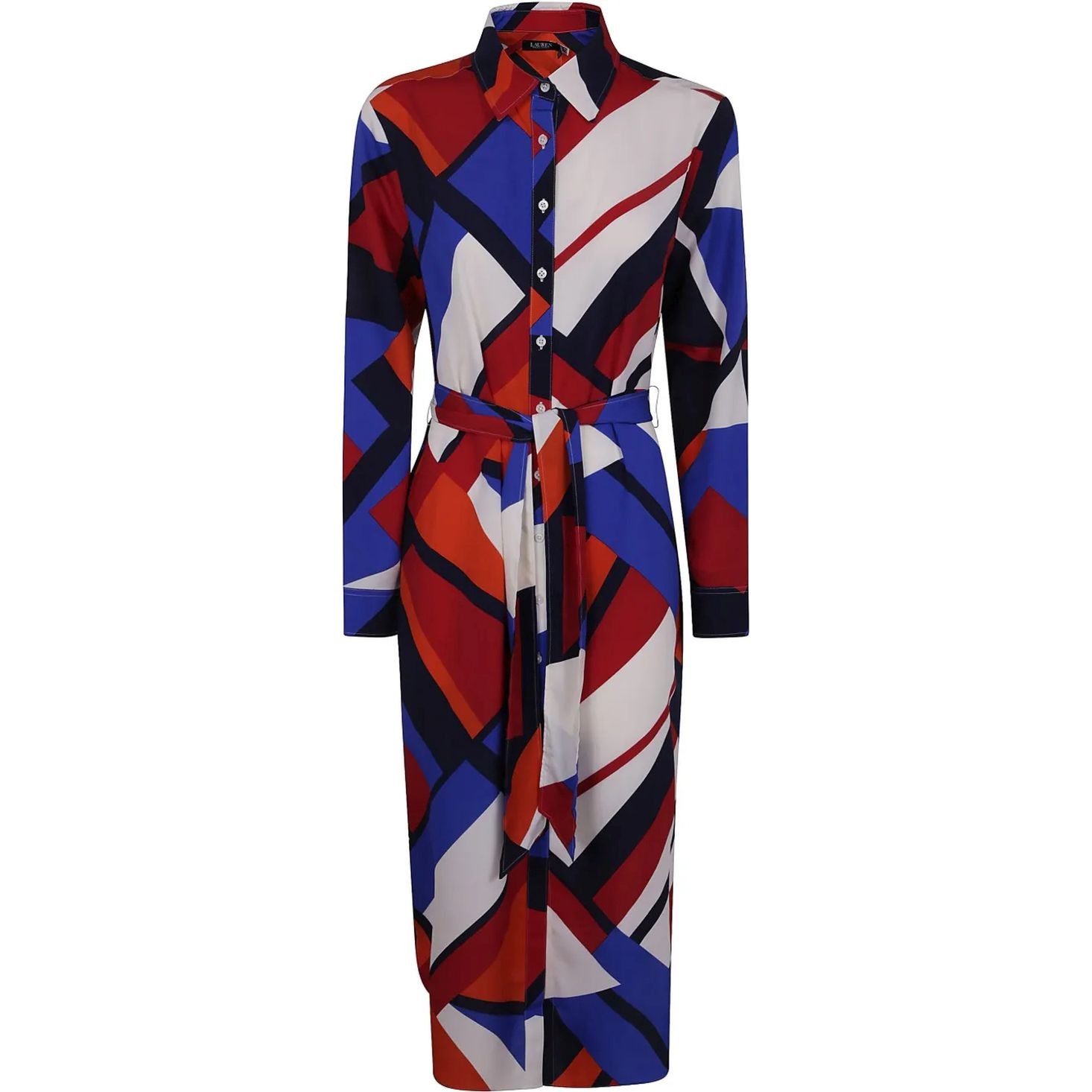 LAUREN RALPH LAUREN Midi suknelė moterims, Mėlyna, Shadny long sleeve day dress 1