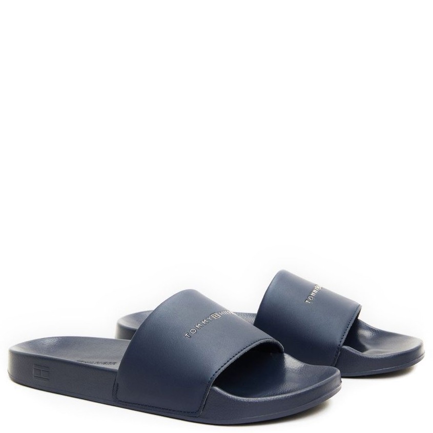 TOMMY HILFIGER Šlepetės moterims, Mėlyna, Embellished pool slide 1