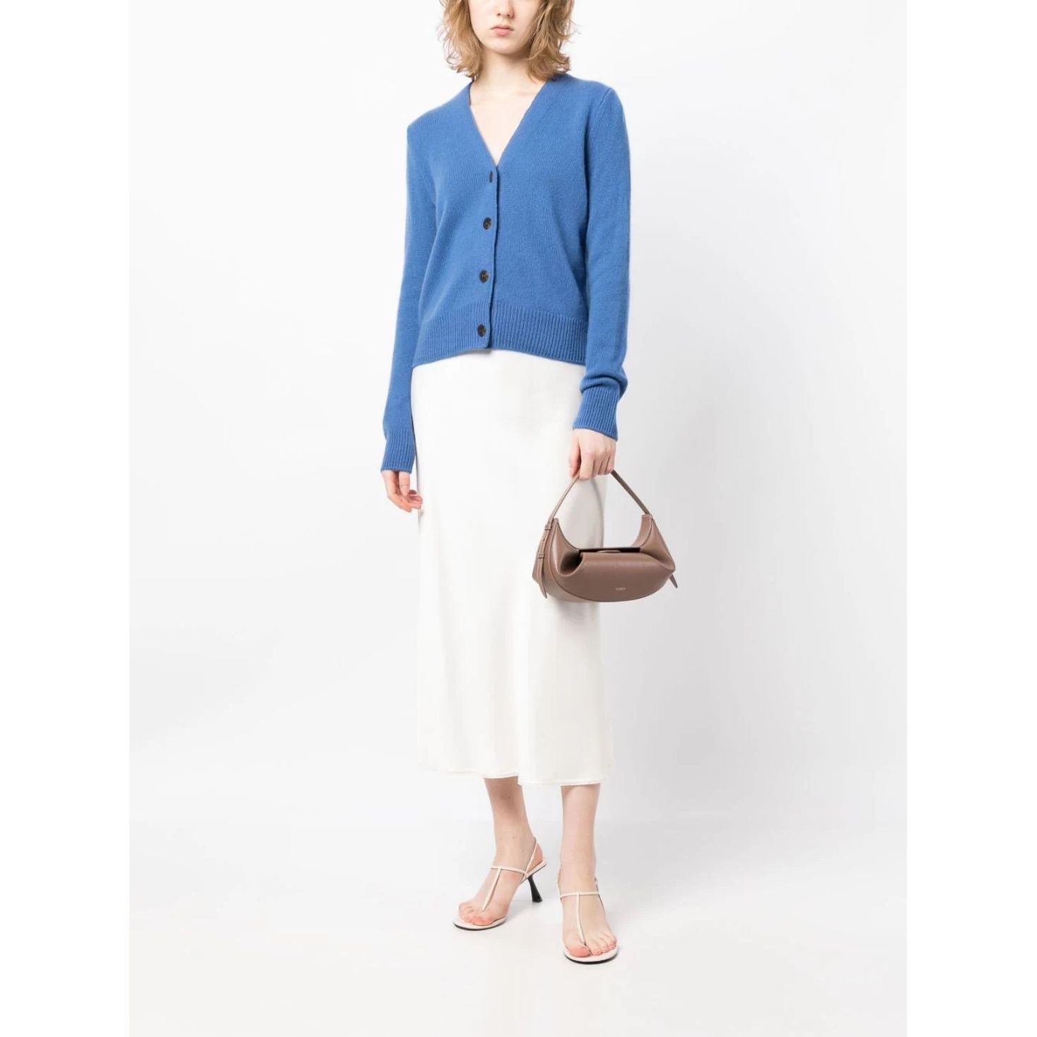 VINCE Kardiganas moterims, Mėlyna, Flat placket cardigan 2