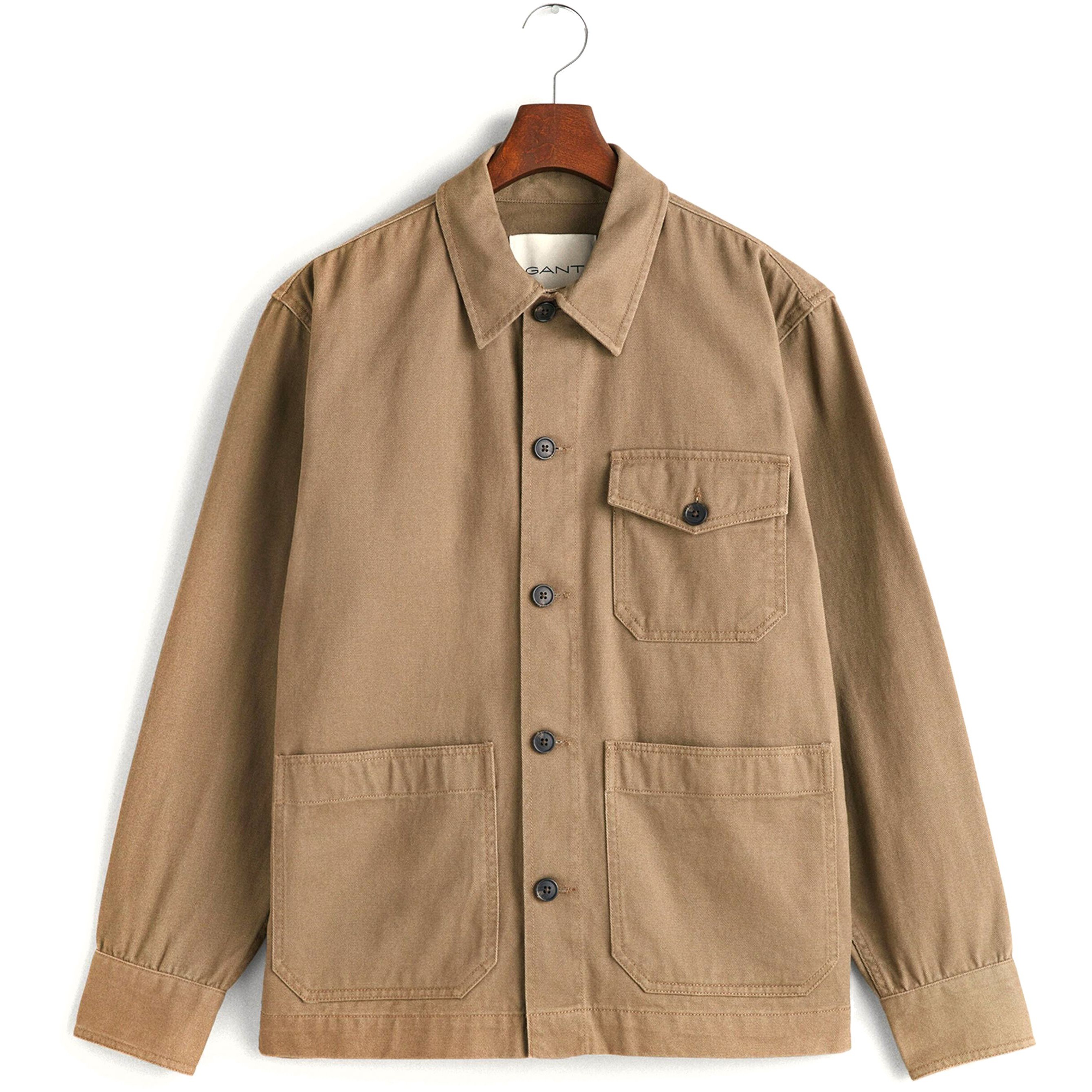 GANT Marškiniai vyrams, Ruda, BRUSHED TWILL OVERSHIRT 1